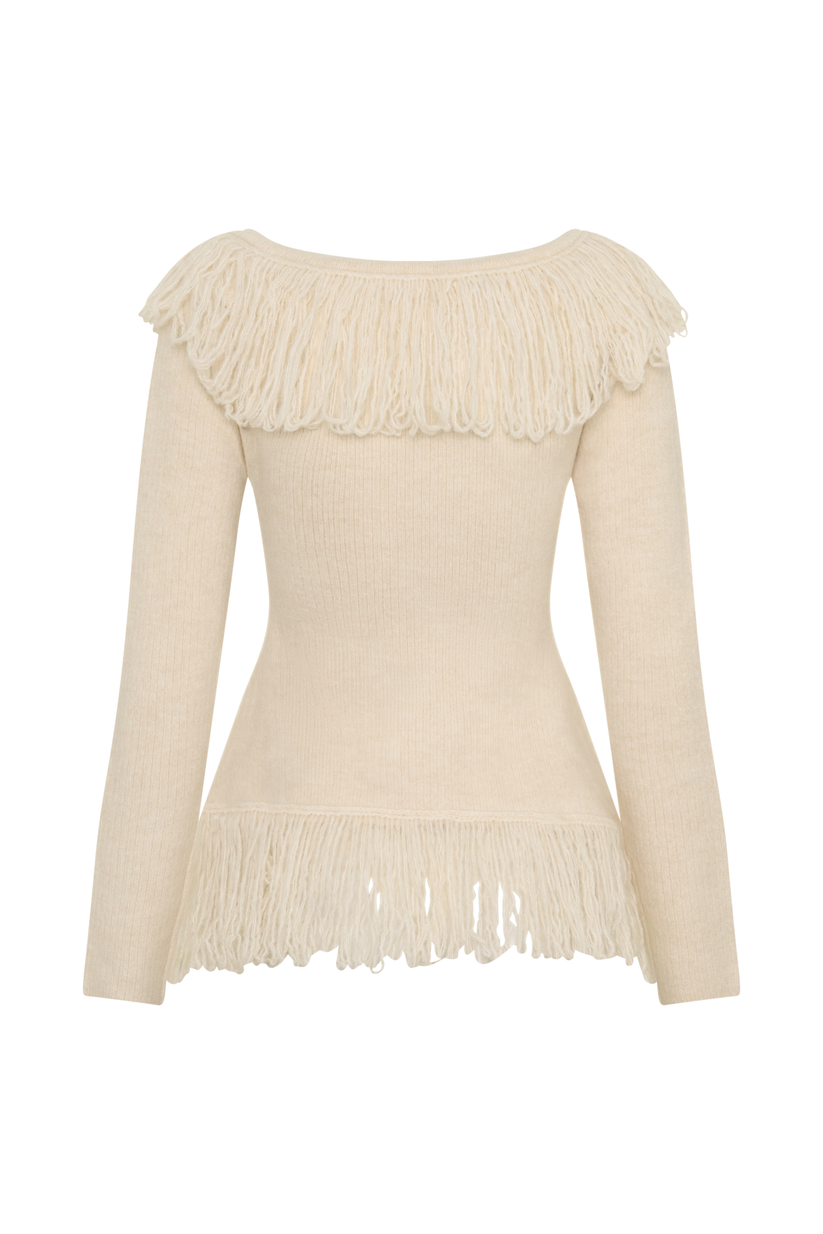 Sammie Fringe Knit Top - Cream