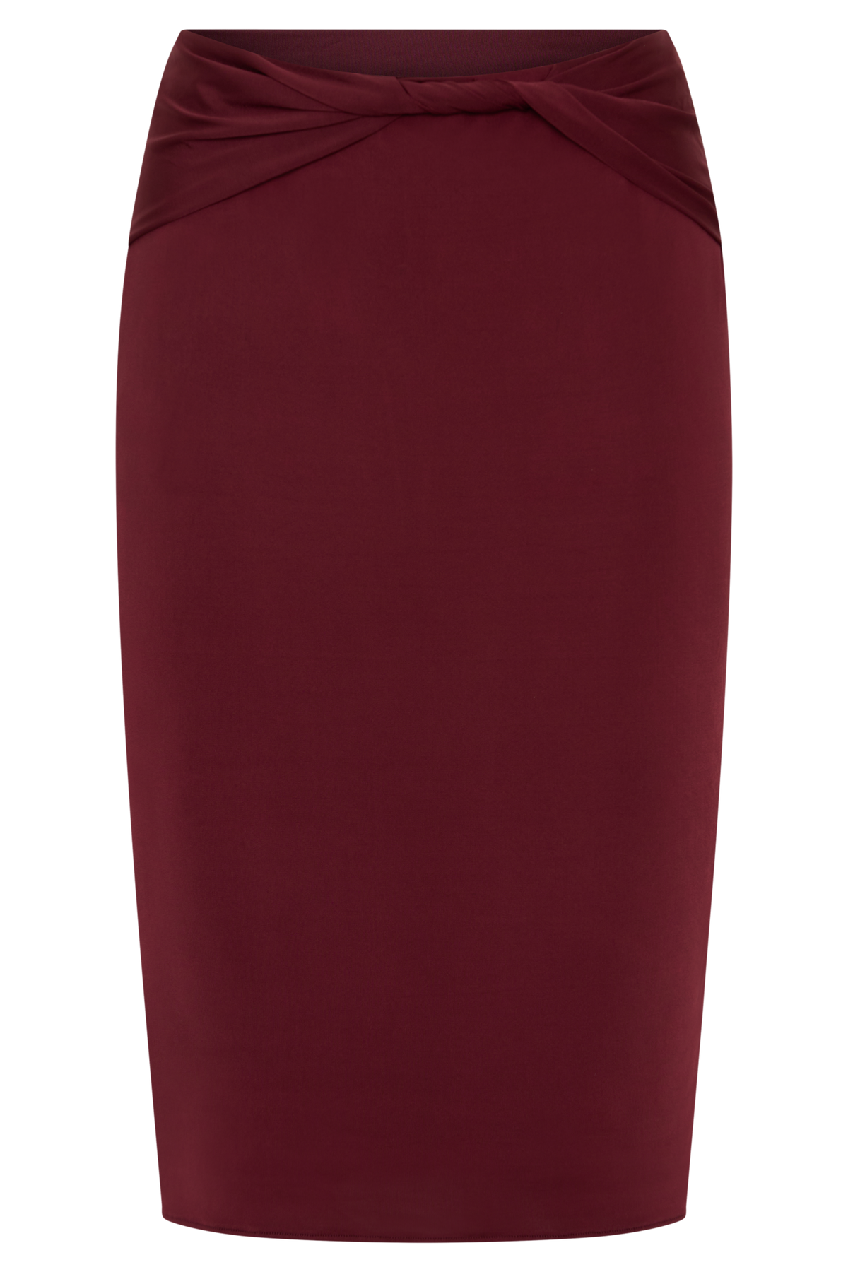 Svetlana Twist Side Detail Midi Skirt - Wine #6