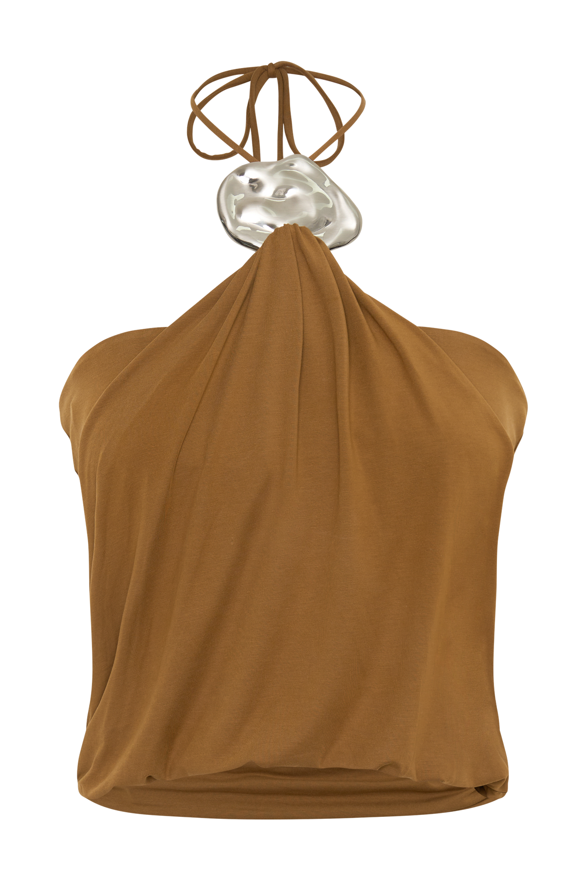 Sade Halter Top With Hardware - Caramel #9