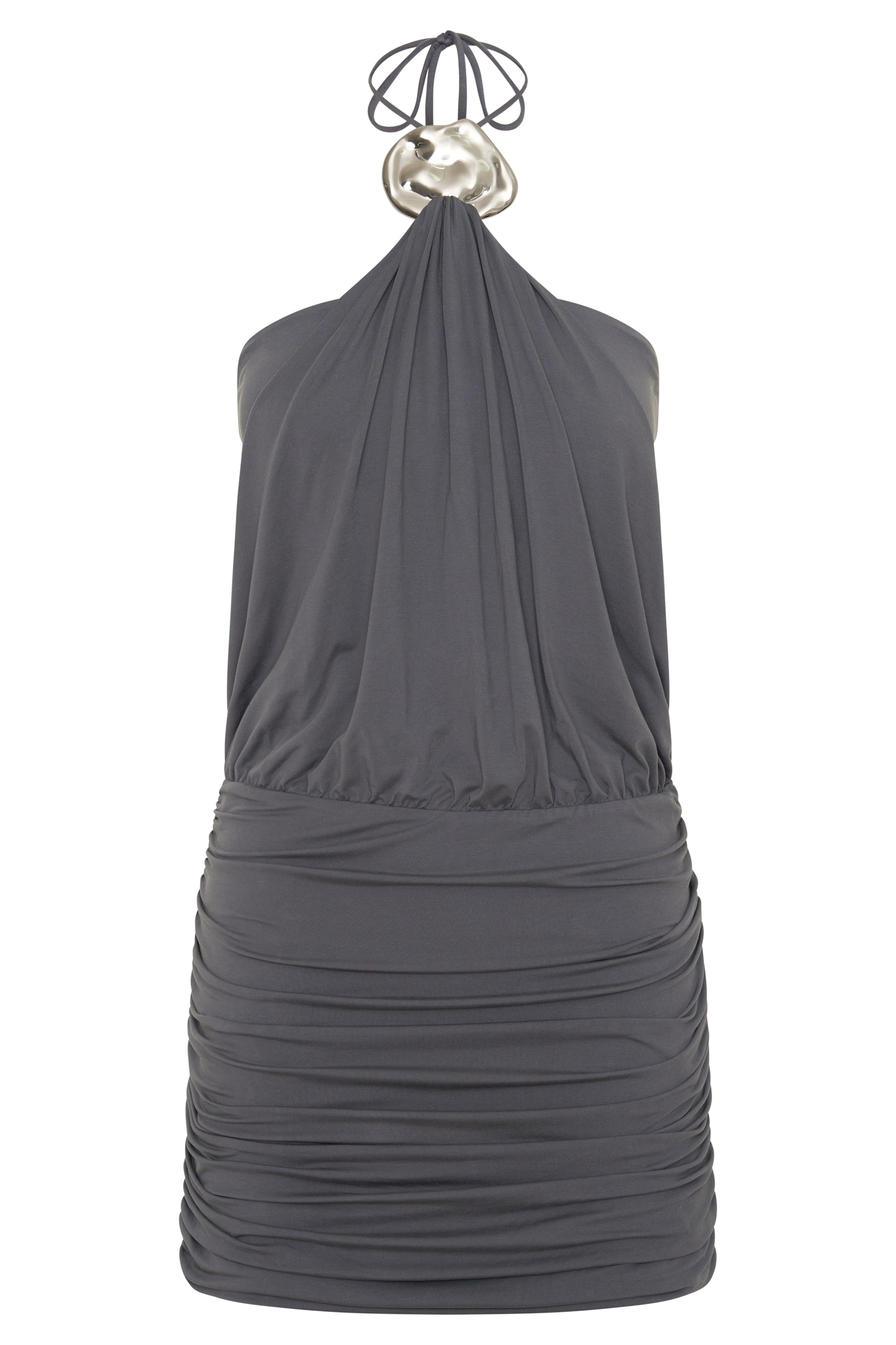 Sade Halter With Hardware Mini Dress - Grey #8