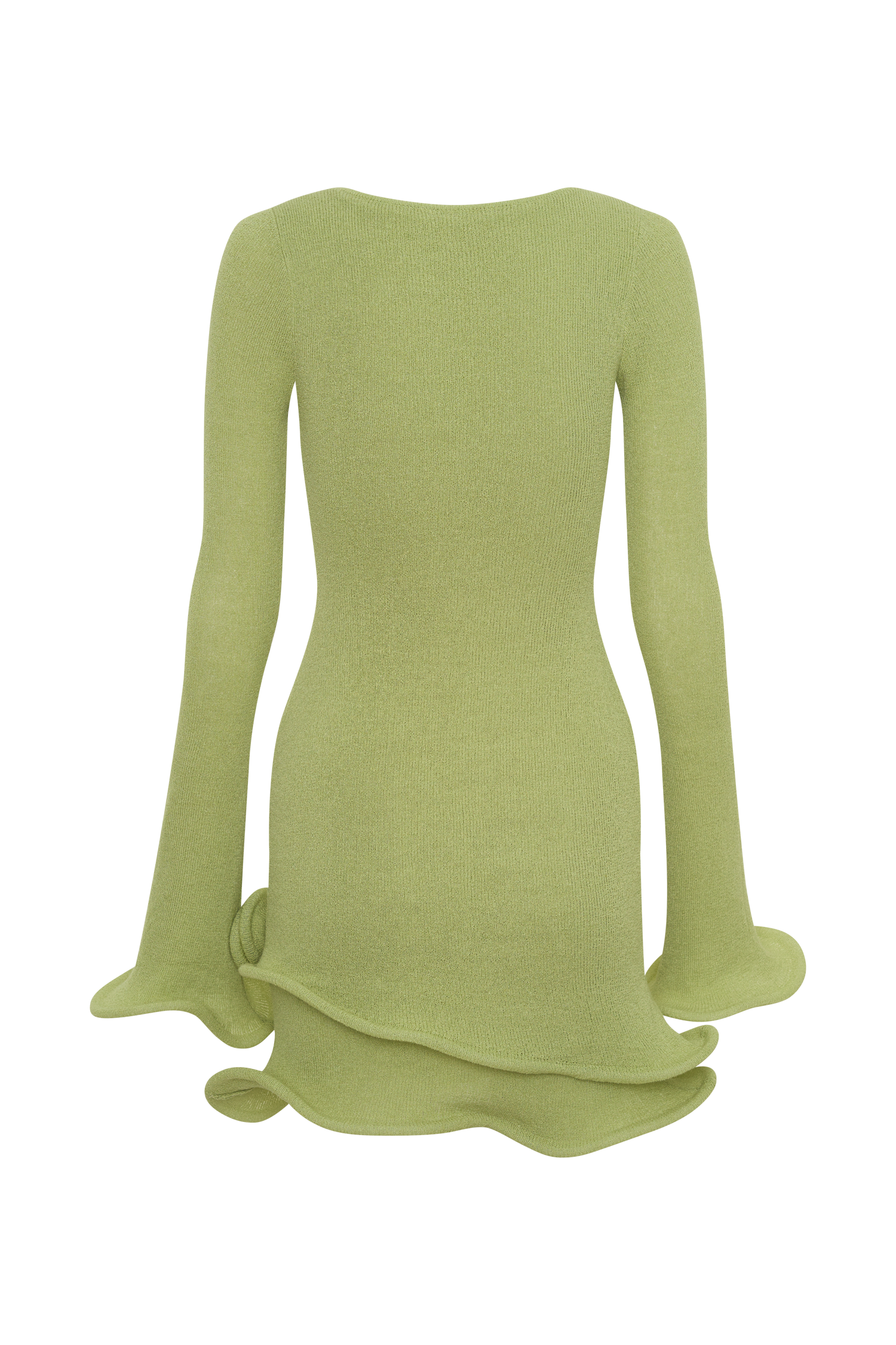 Samira Knit Long Sleeve Mini Dress - Light Olive #8