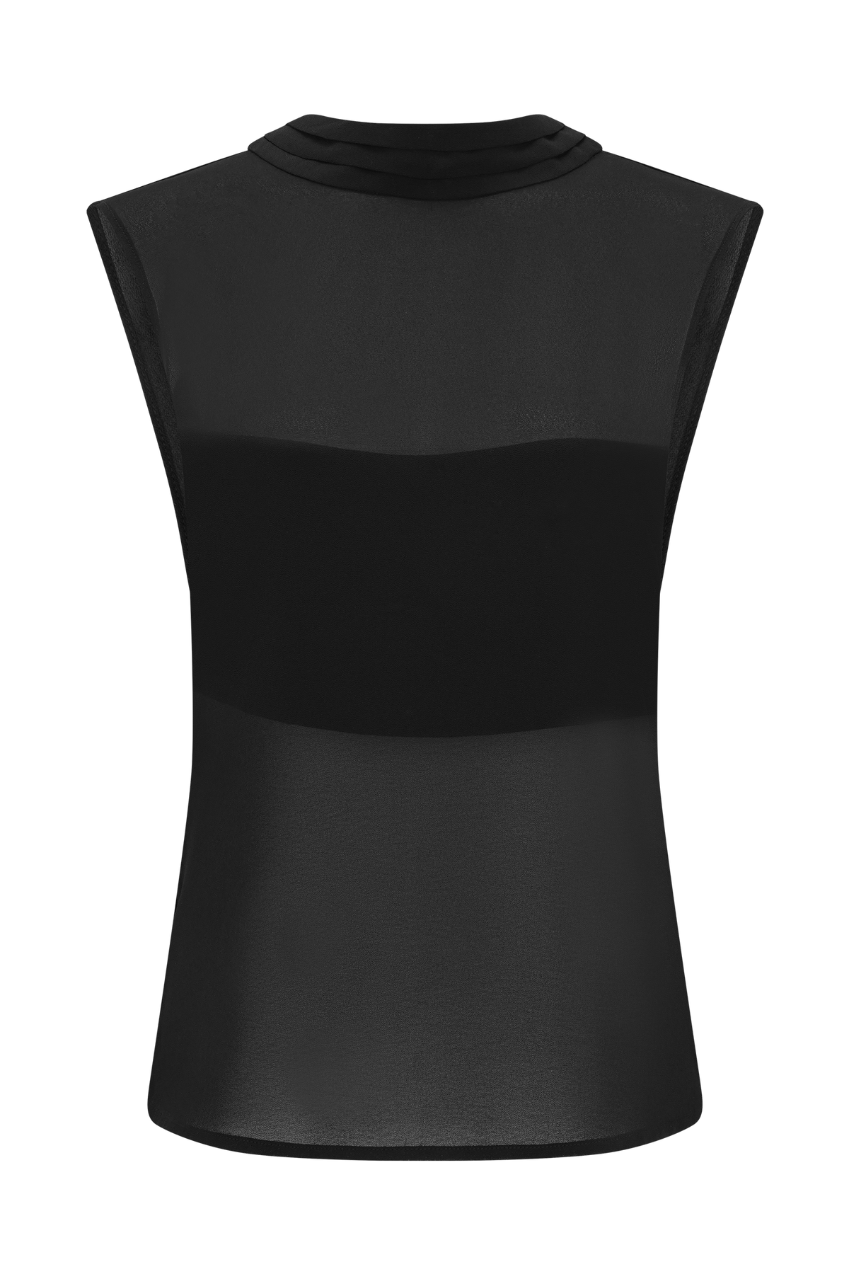 Saria Chiffon Low Back Top - Black