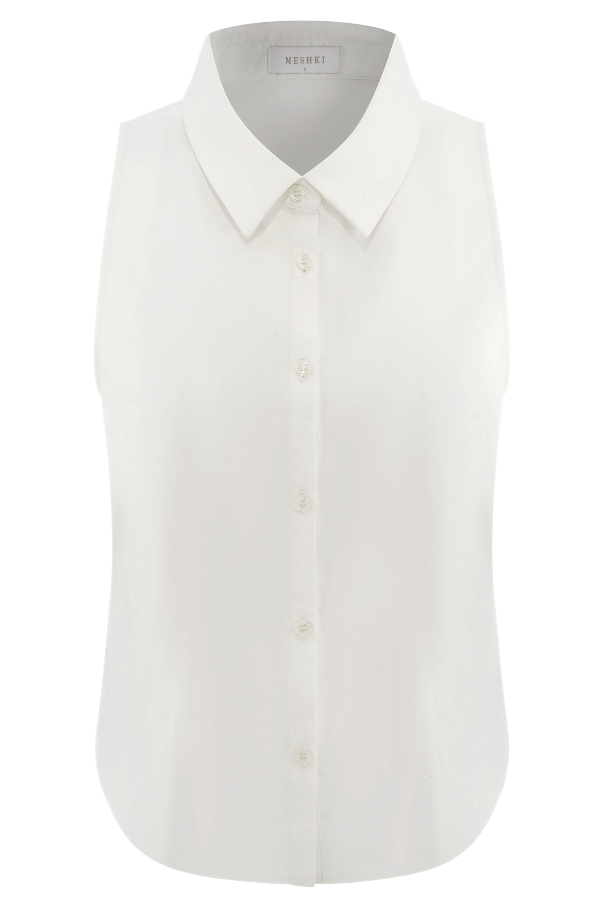 Selene Sleeveless Halter Shirt - White