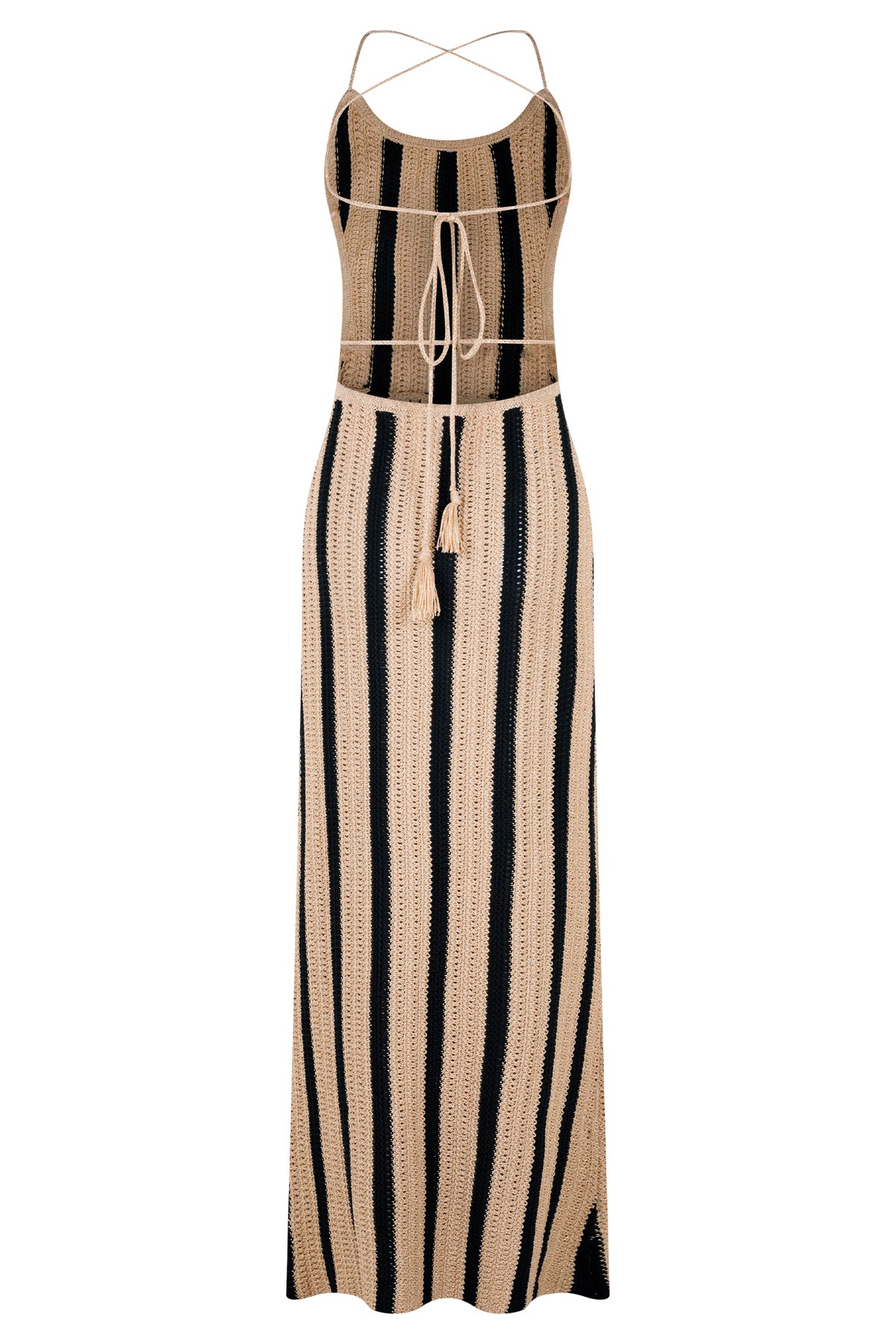 Shepherd Crochet Halter Maxi Dress - Gold/Black #9