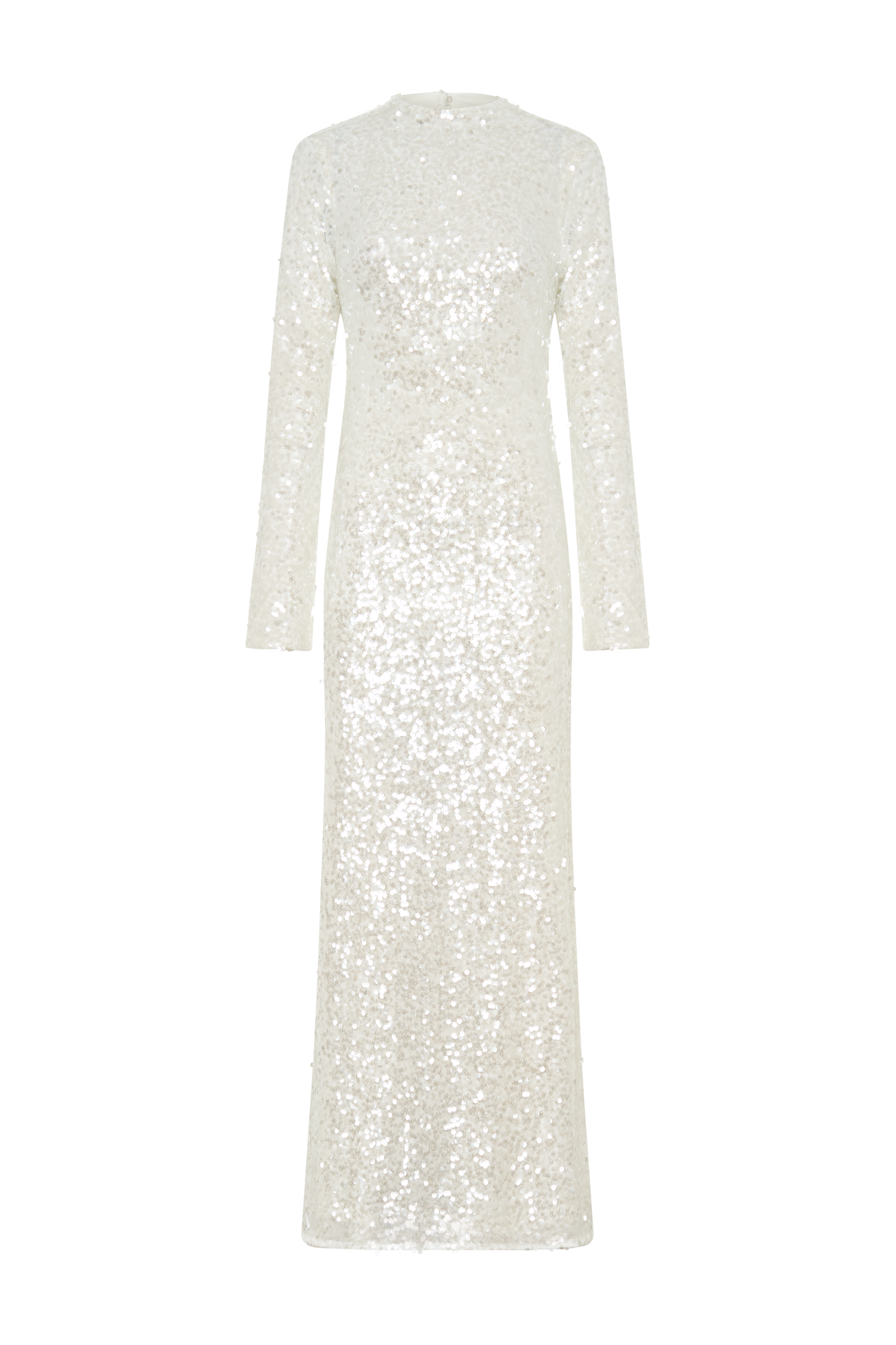 Sofia Long Sleeve Sequin Maxi Dress - White #10