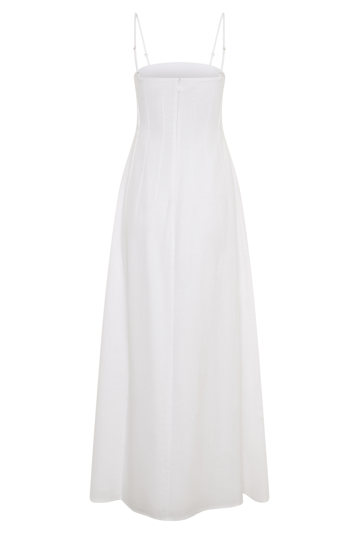 Sofie Pintuck Linen Maxi Dress - White #7