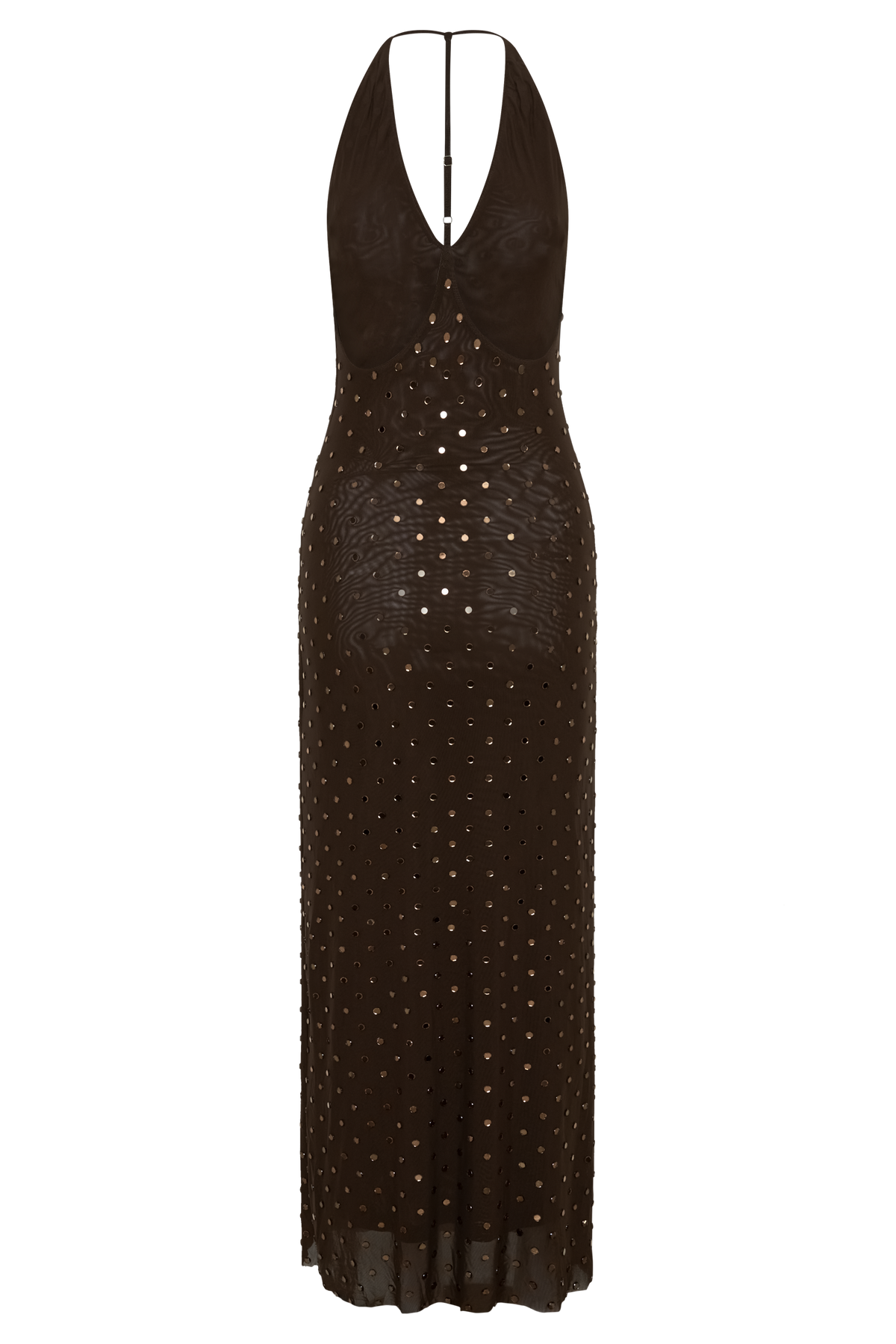 Valentine Diamante Maxi Dress - Chocolate