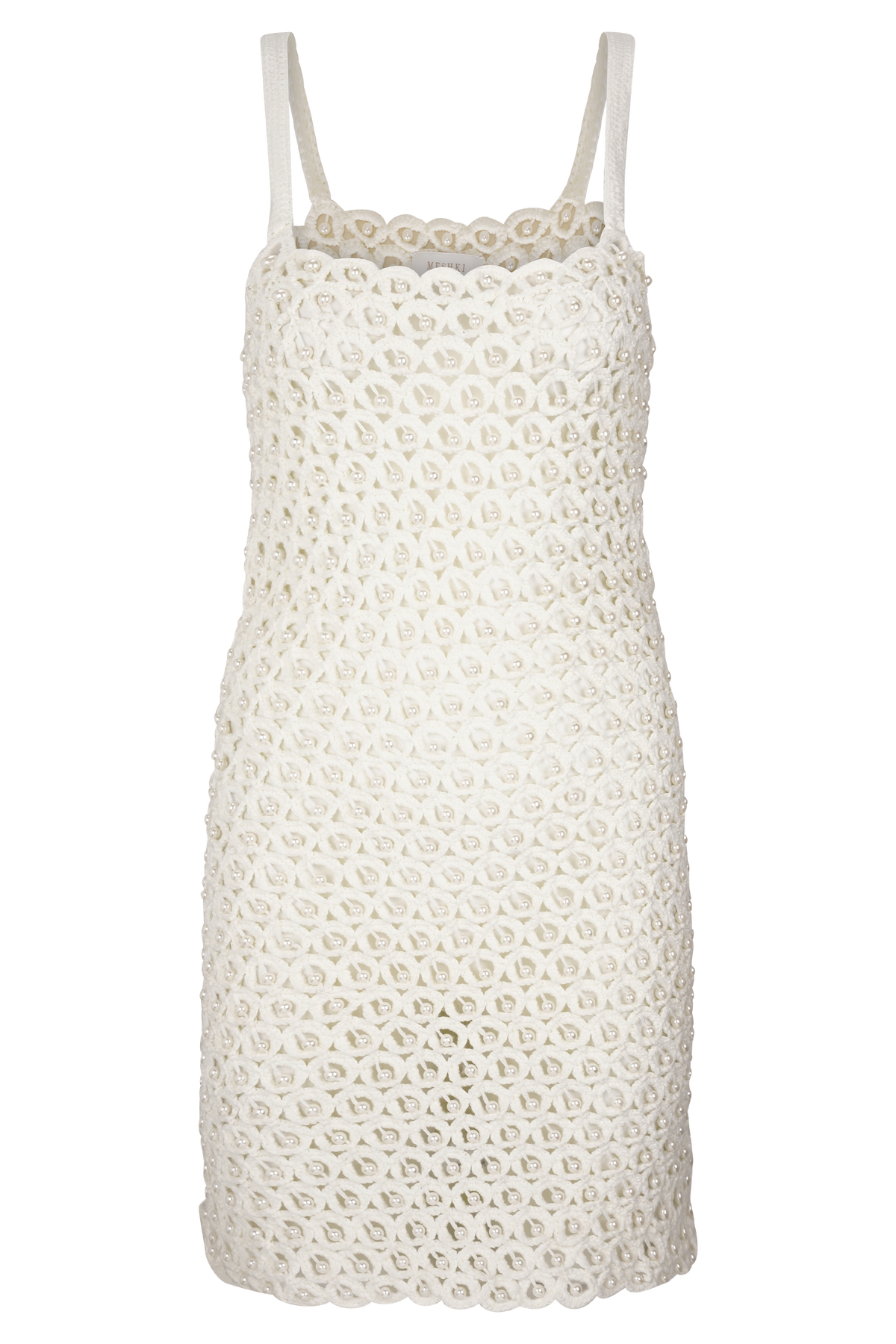 Vanessa Hand Crochet Pearl Mini Dress - Ivory #10