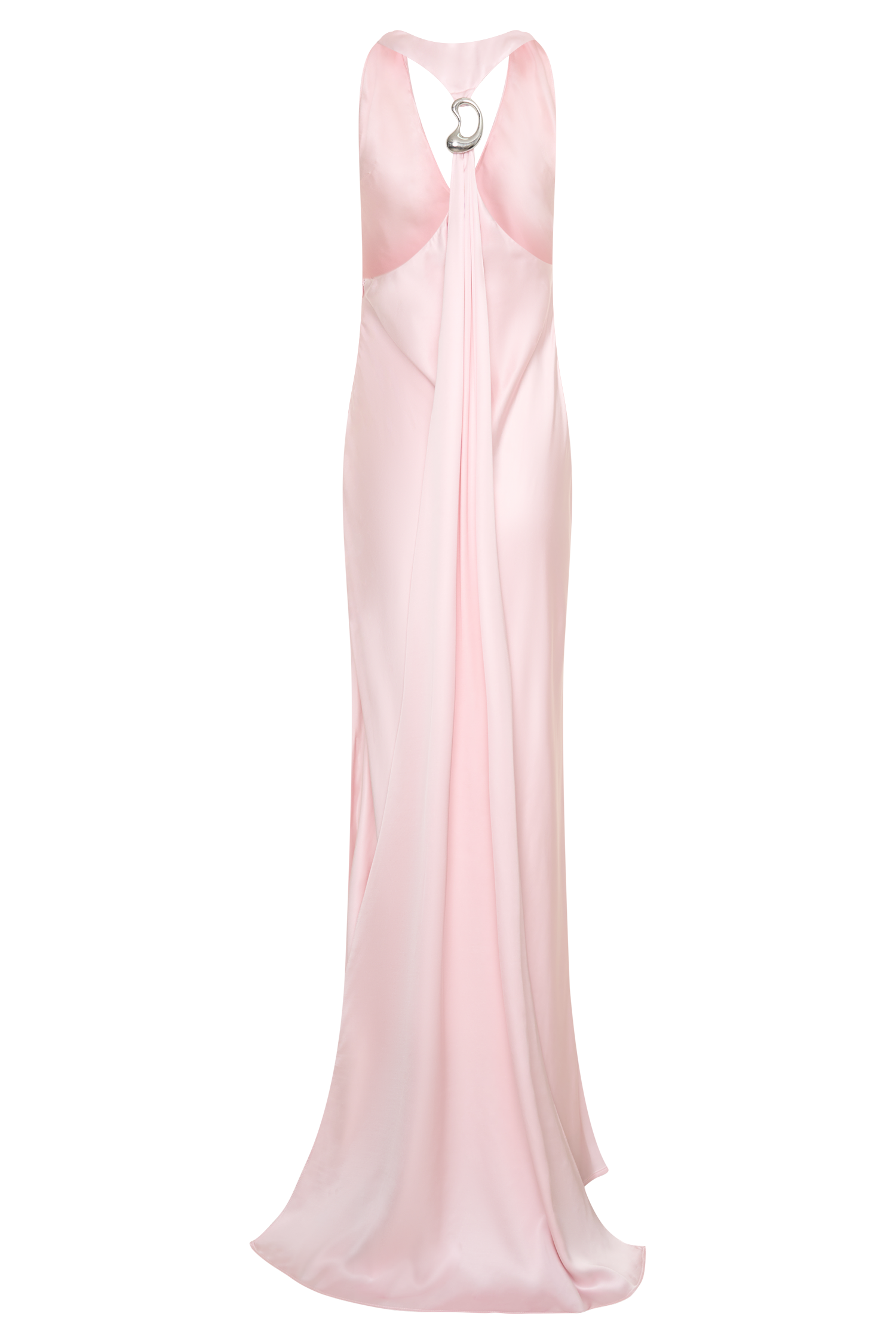 Winnie Halter Satin Maxi Dress With Hardware - Pale Pink #10