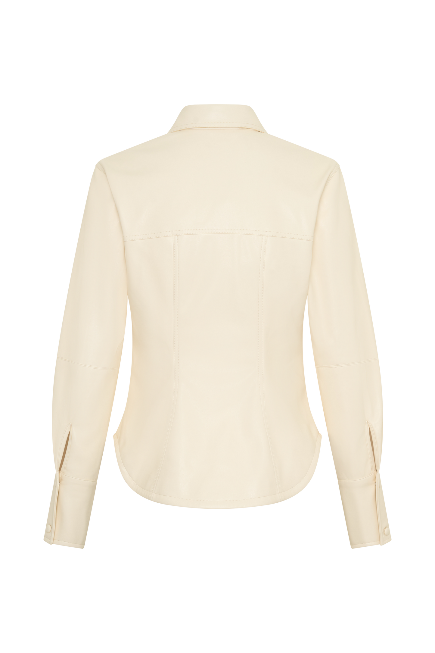Winslet Faux Leather Shirt - Bone
