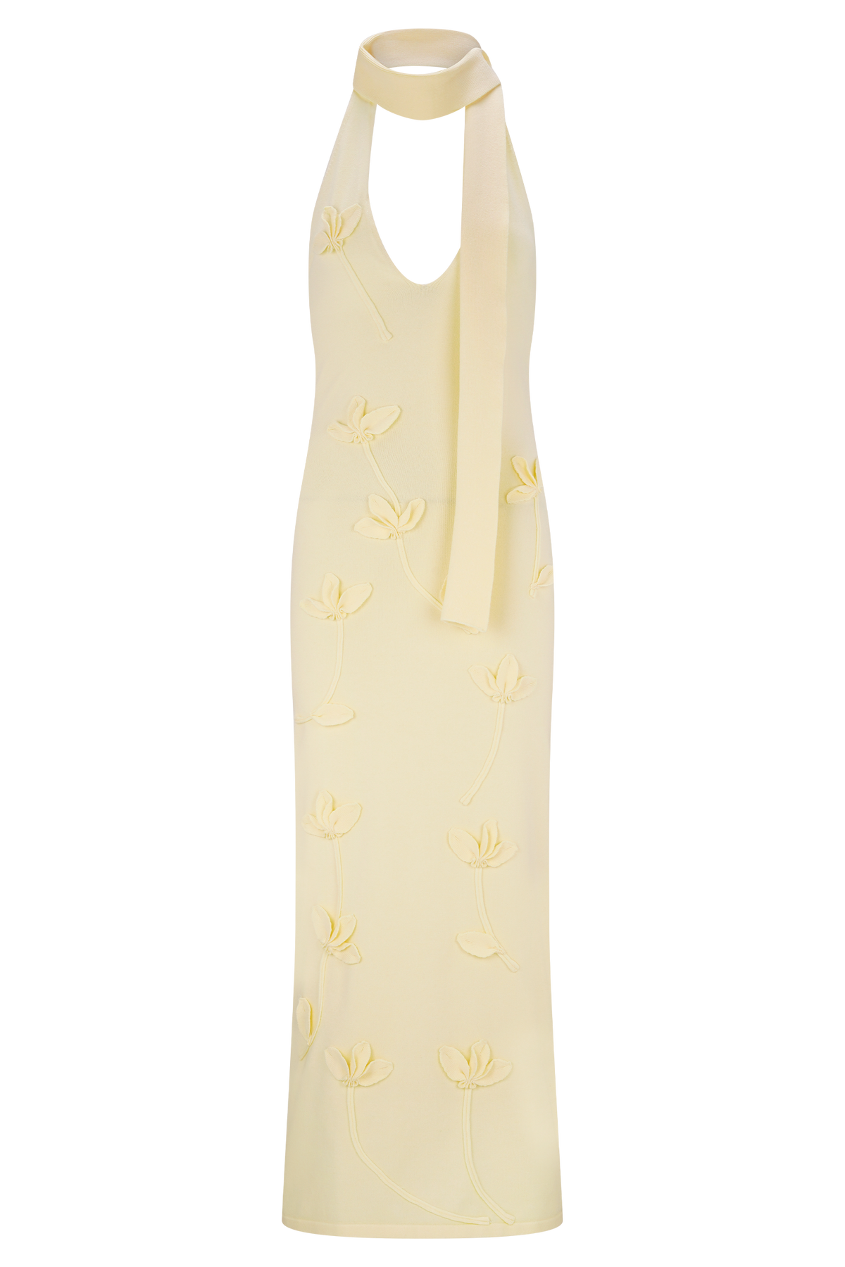 Wynn Floral Knit Midi Dress - Lemon #8