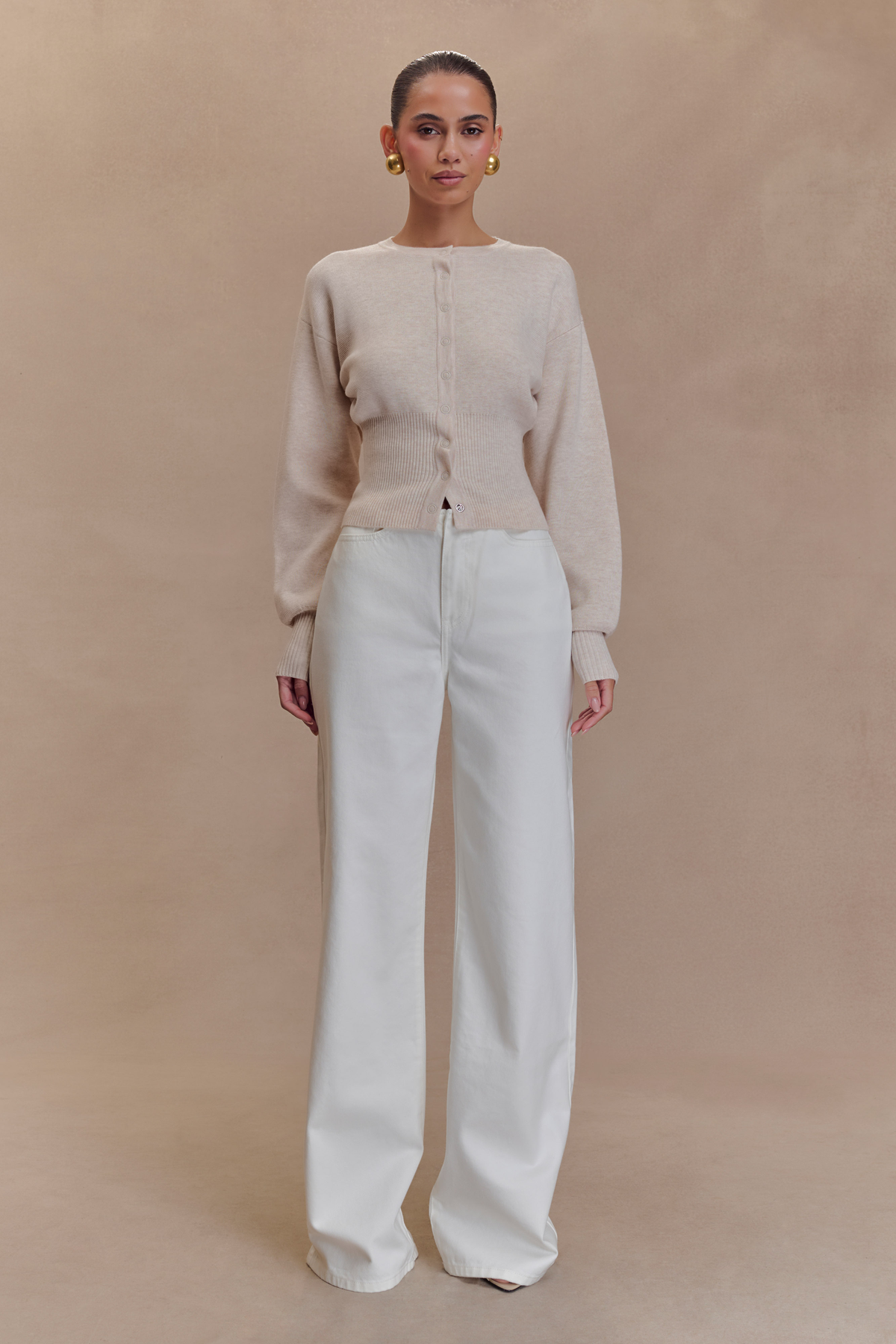 Ferne Button Up Knit Cardigan - Oat Marle #6
