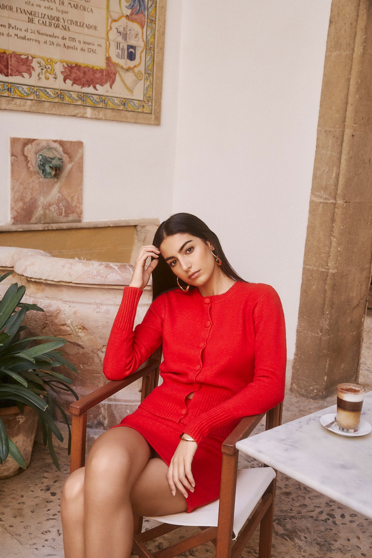 Genevieve Oversized Knit Cardigan - Ruby #3