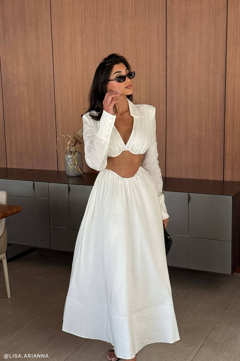 Greta Gathered Maxi Skirt - White #2