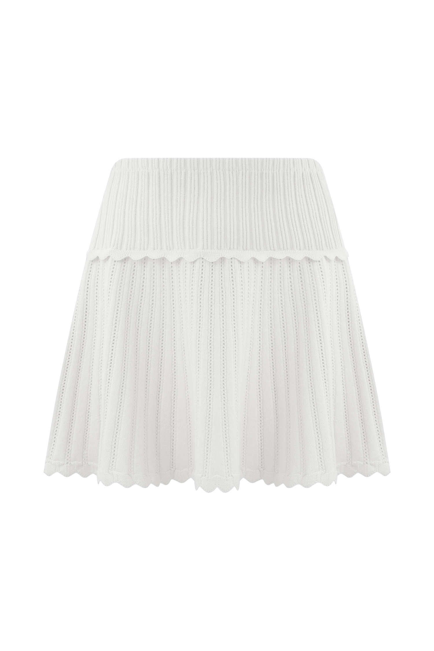 Indy Pointelle Knit Mini Skirt - Ivory #8