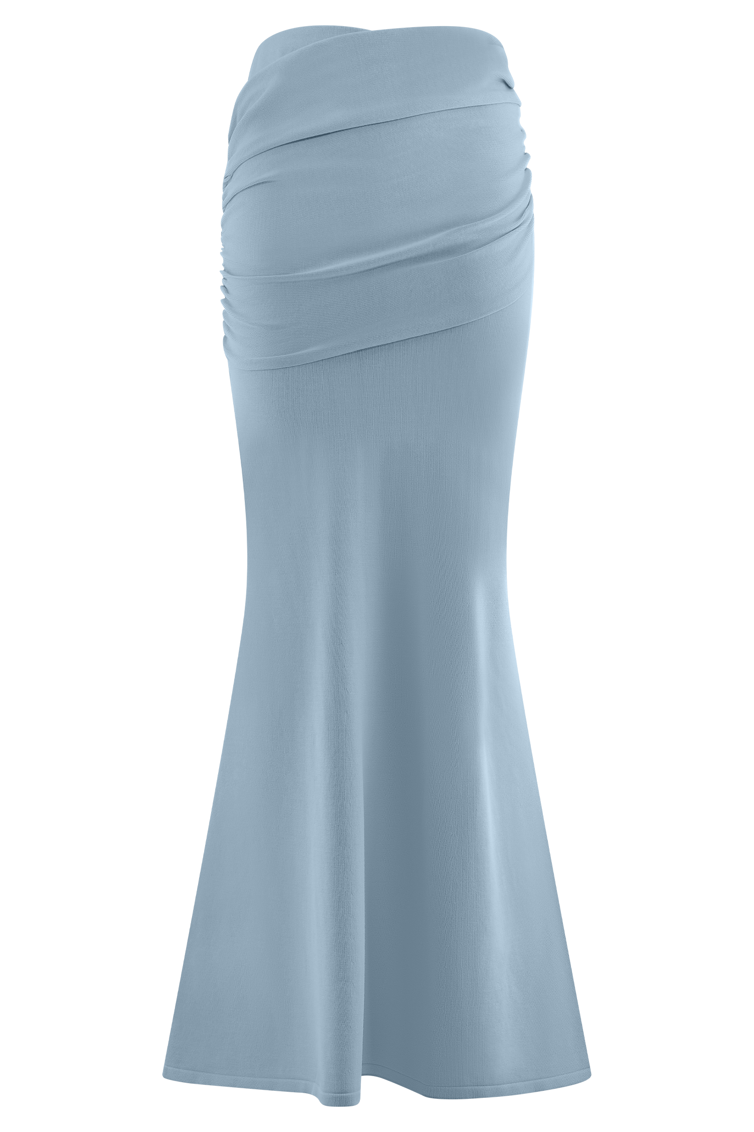 Irene Gathered Knit Maxi Skirt - Blue #9