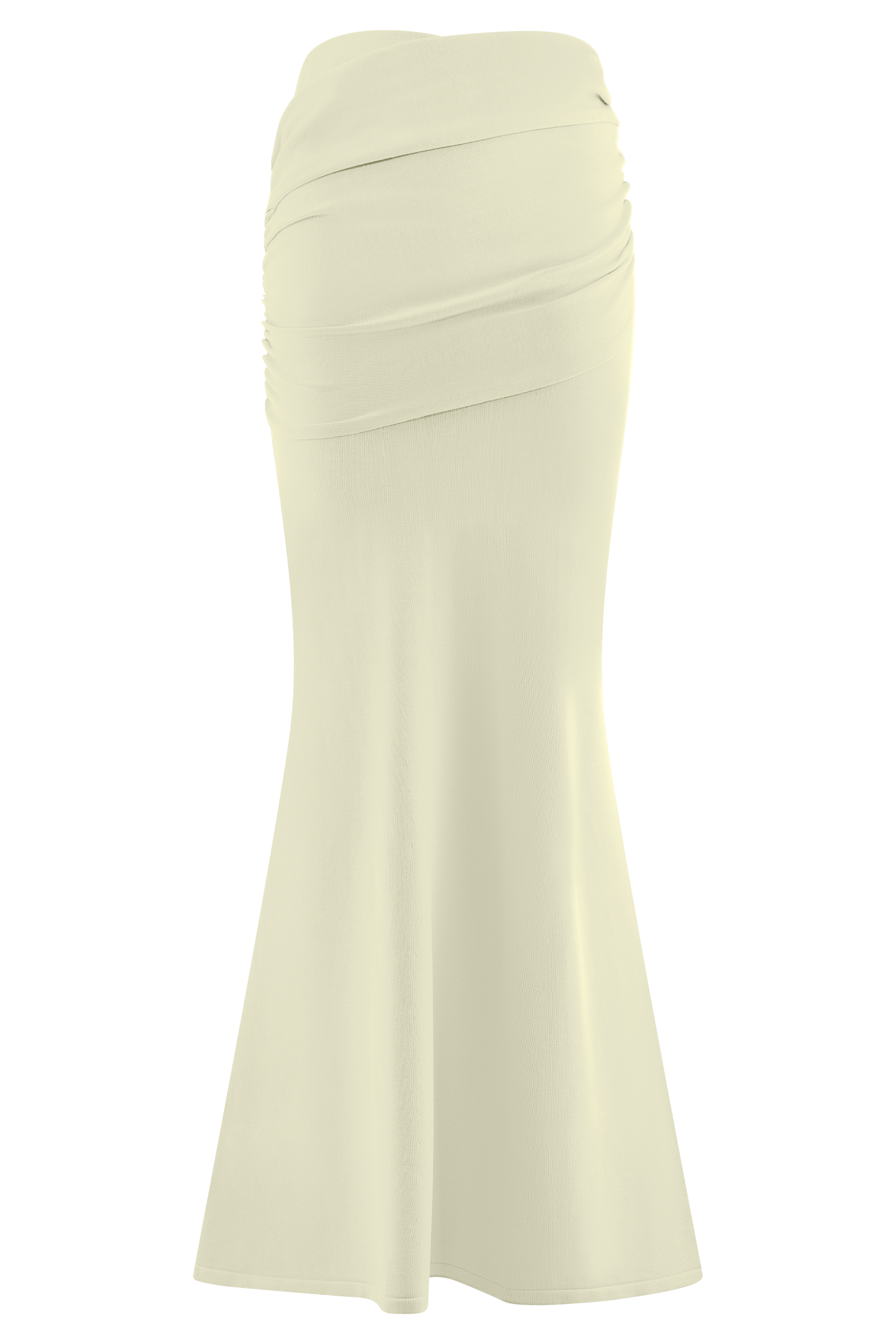 Irene Gathered Knit Maxi Skirt - Ivory #7