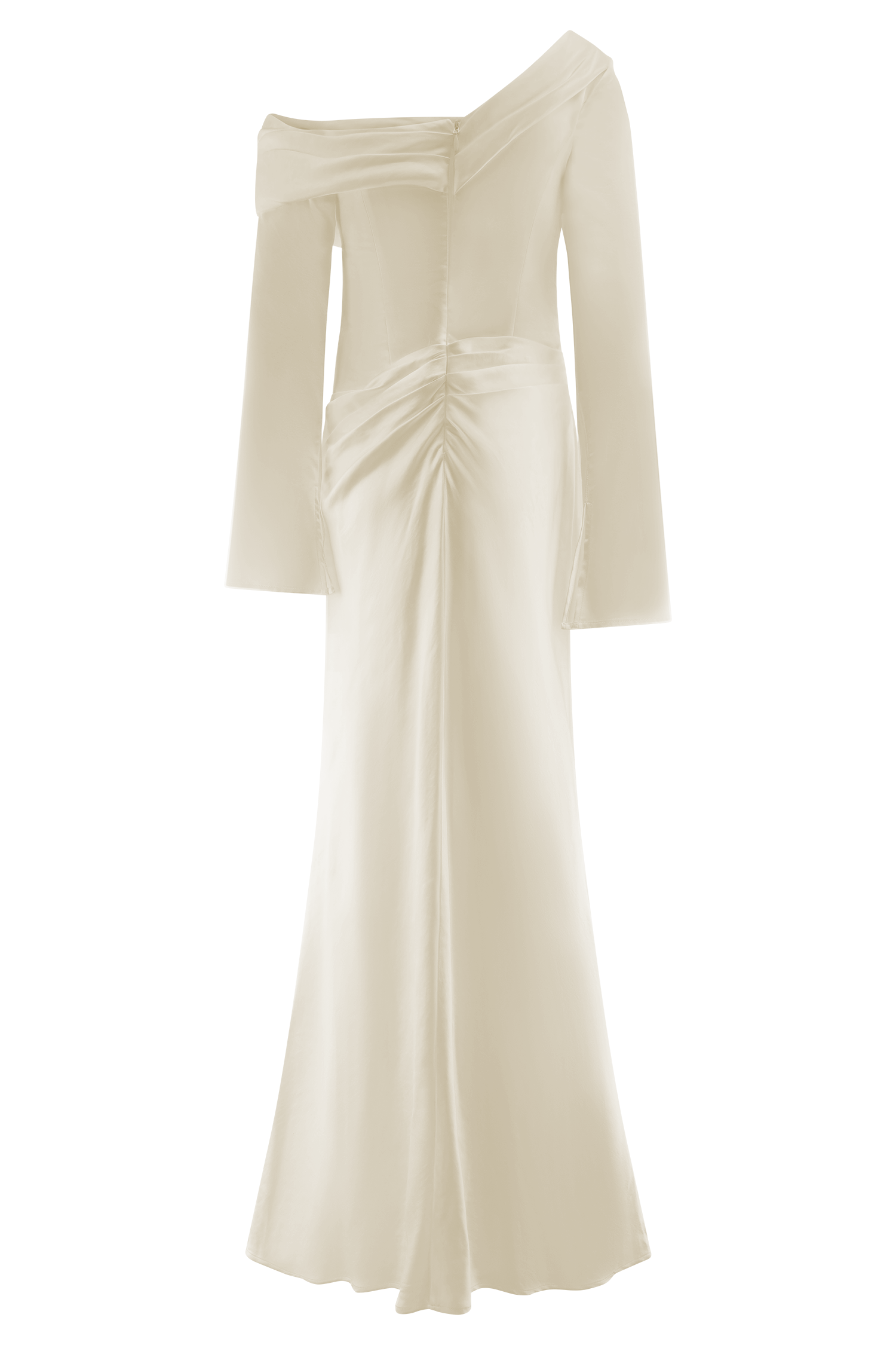Iris Long Sleeve Satin Maxi Dress - Blush Gold #6