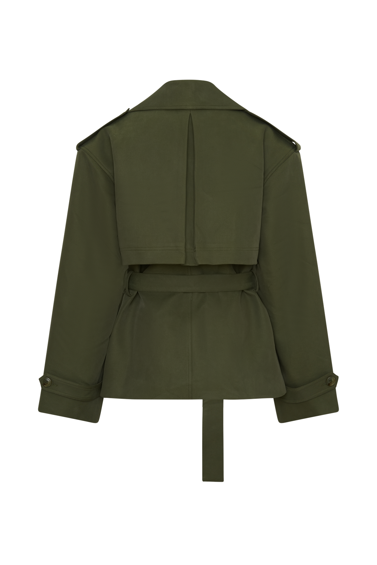 Alden Short Trench Jacket - Olive #7