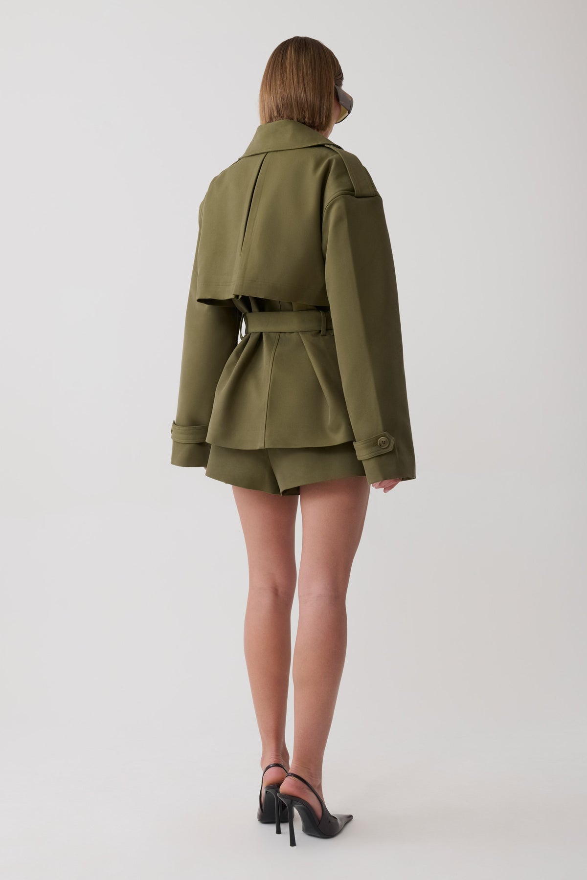 Alden Short Trench Jacket - Olive #2