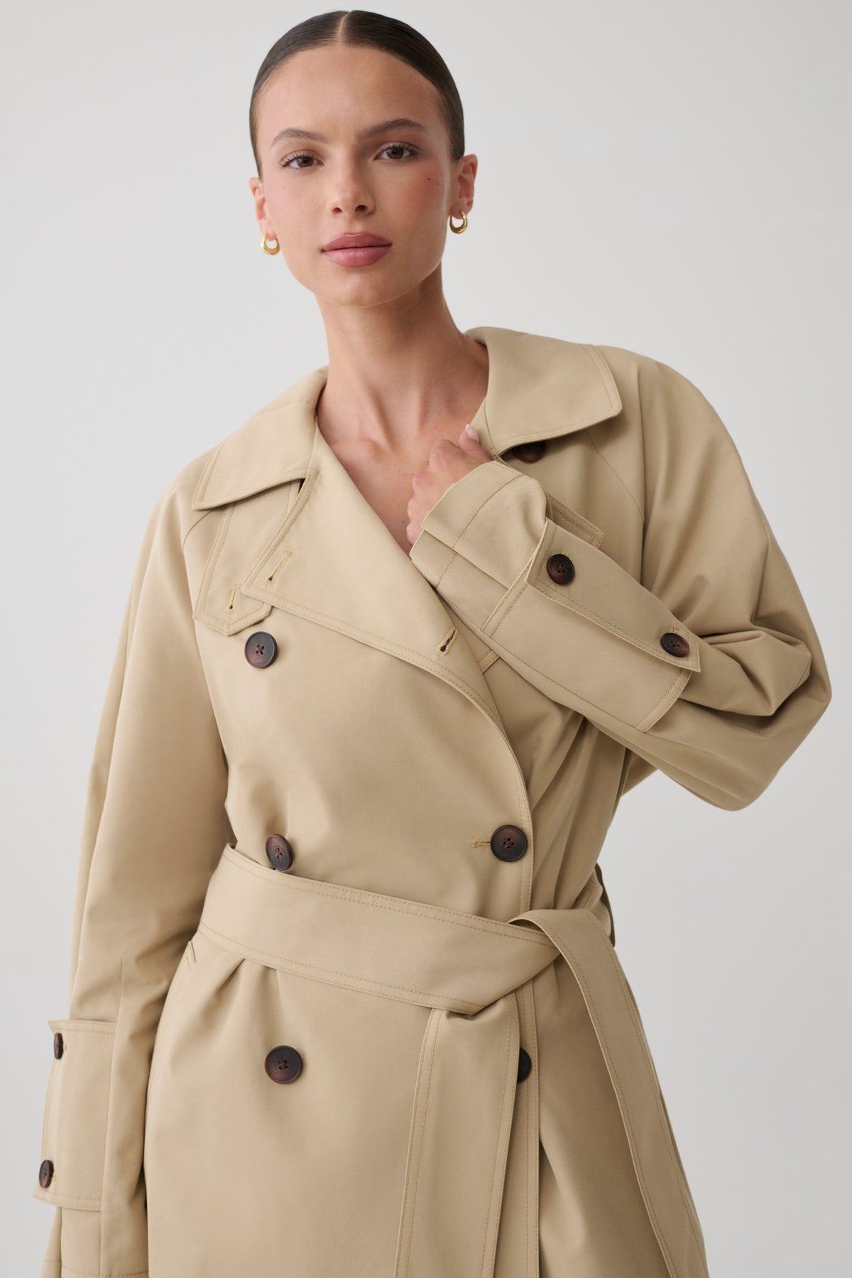 Dillon Oversized Trench Coat - Stone #3