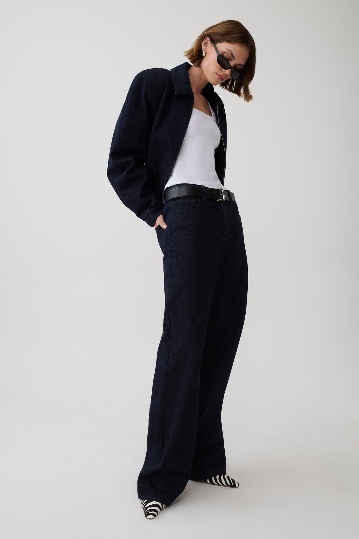 Mariah Denim Zip Jacket - Dark Indigo #3