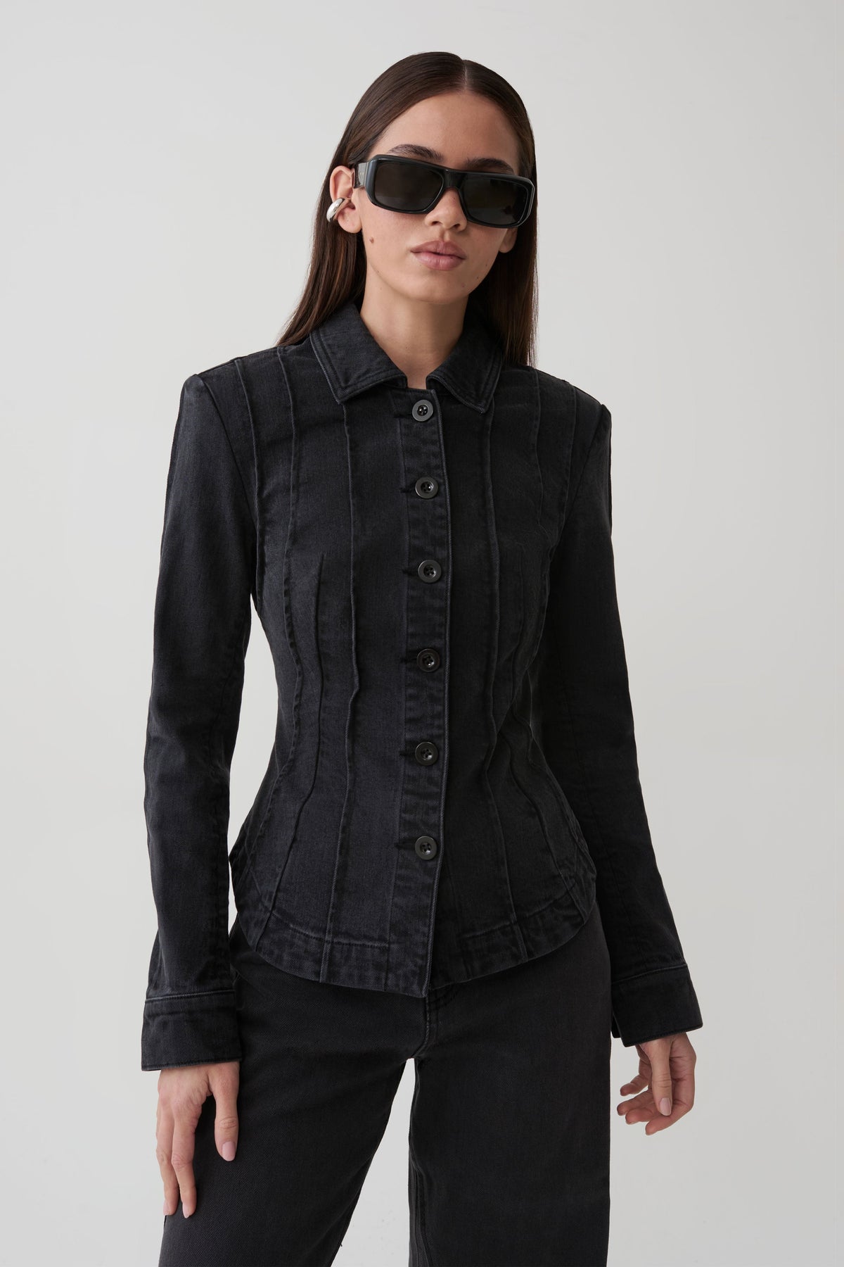 Katerinna Denim Jacket - Washed Black #3