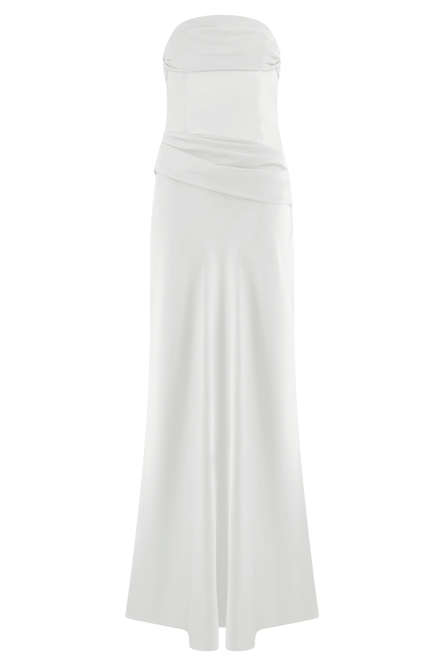 Jasmine Strapless Satin Maxi Dress - White #10