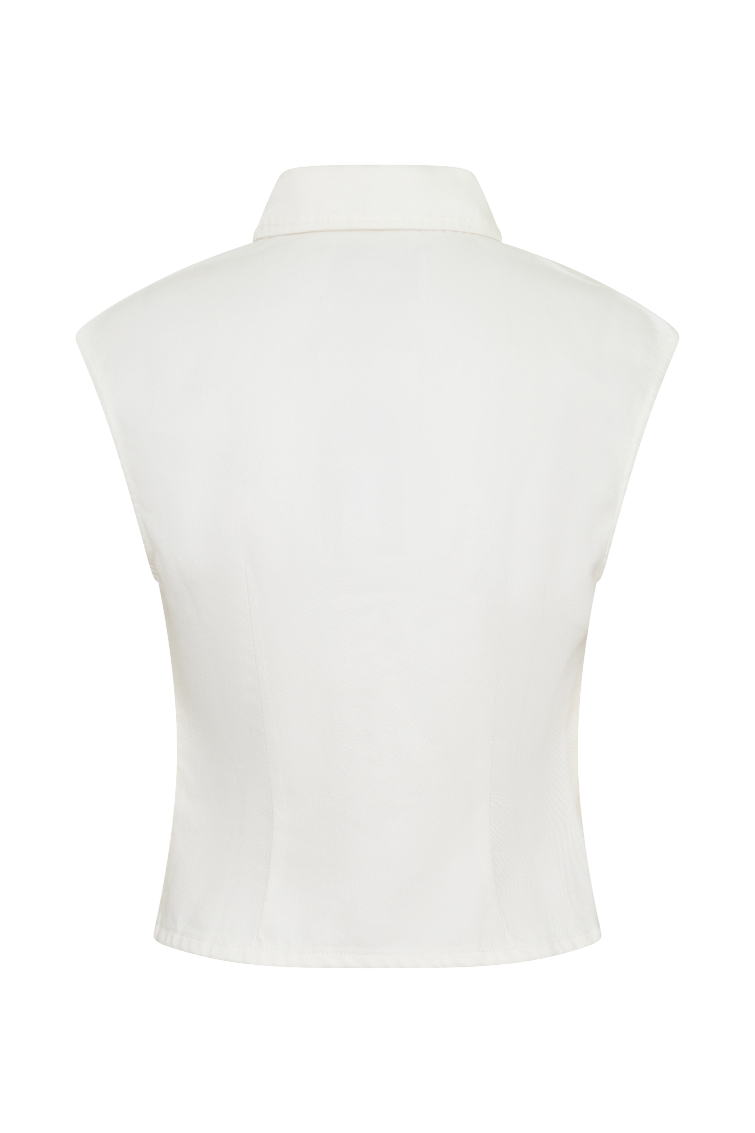 Jeremy Collared Denim Longline Top - White #8