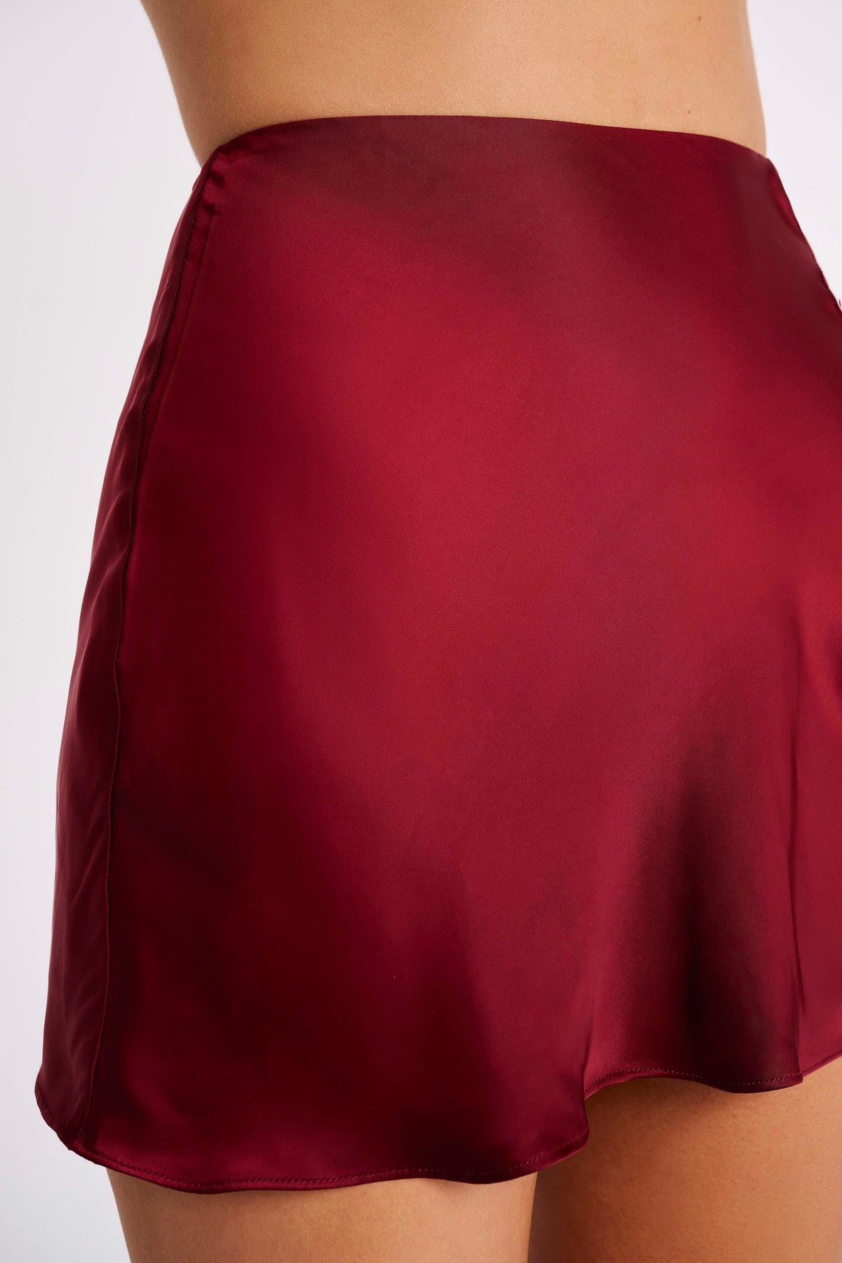 Hartley Satin Mini Skirt - Berry #8