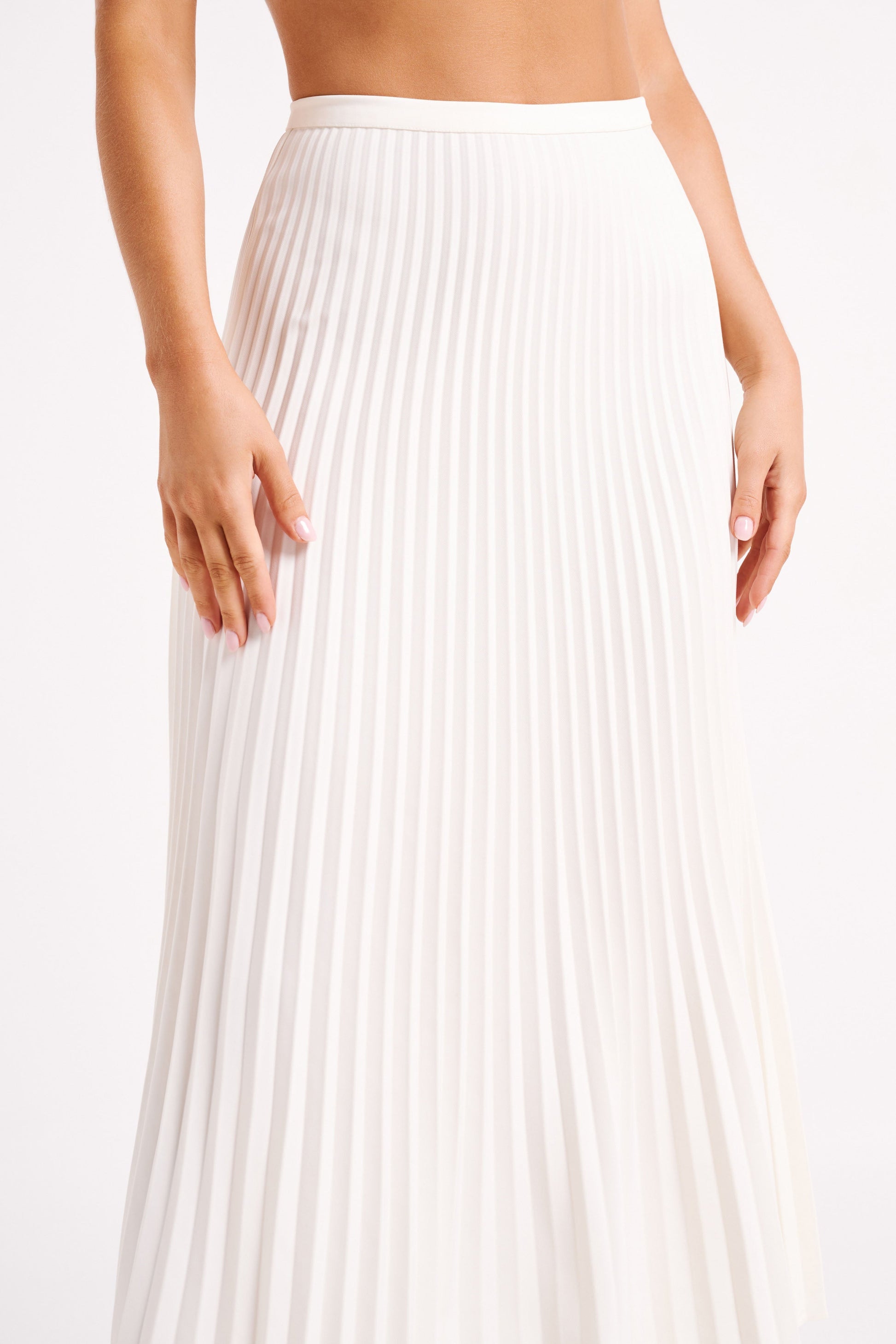 Twyla Pleated Suiting Maxi Skirt - Ivory #7