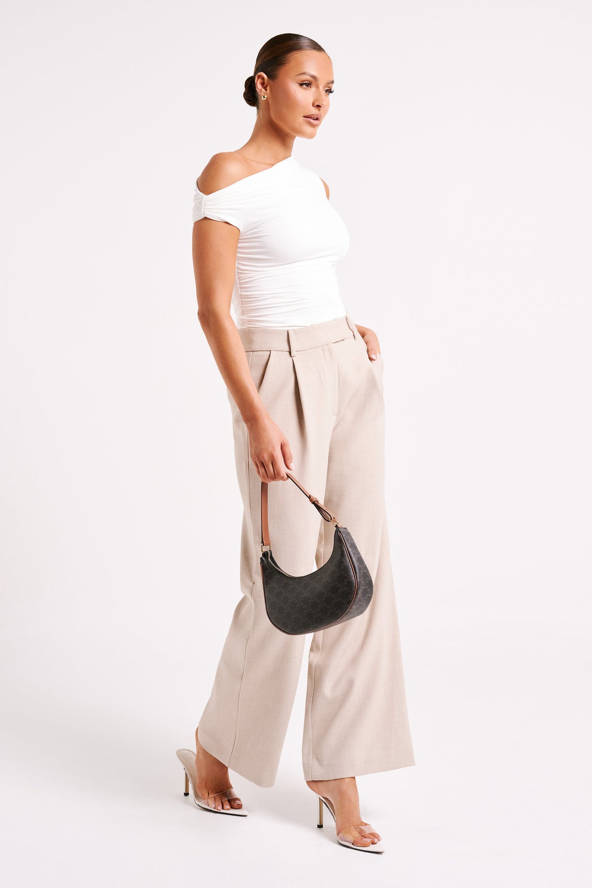 Alayna Recycled Nylon Ruched Top - White #5