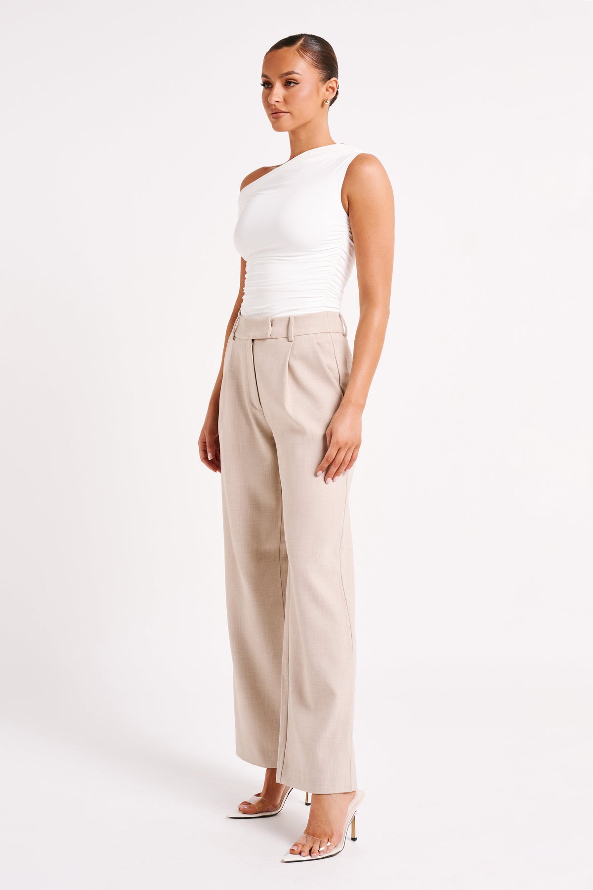 Alayna Recycled Nylon Ruched Top - White #6