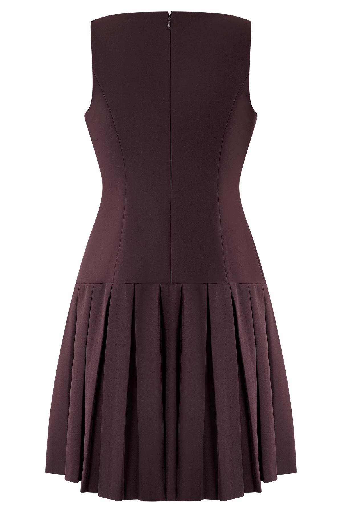 Mackenzie Sleeveless Pleated Mini Dress - Mahogany #8
