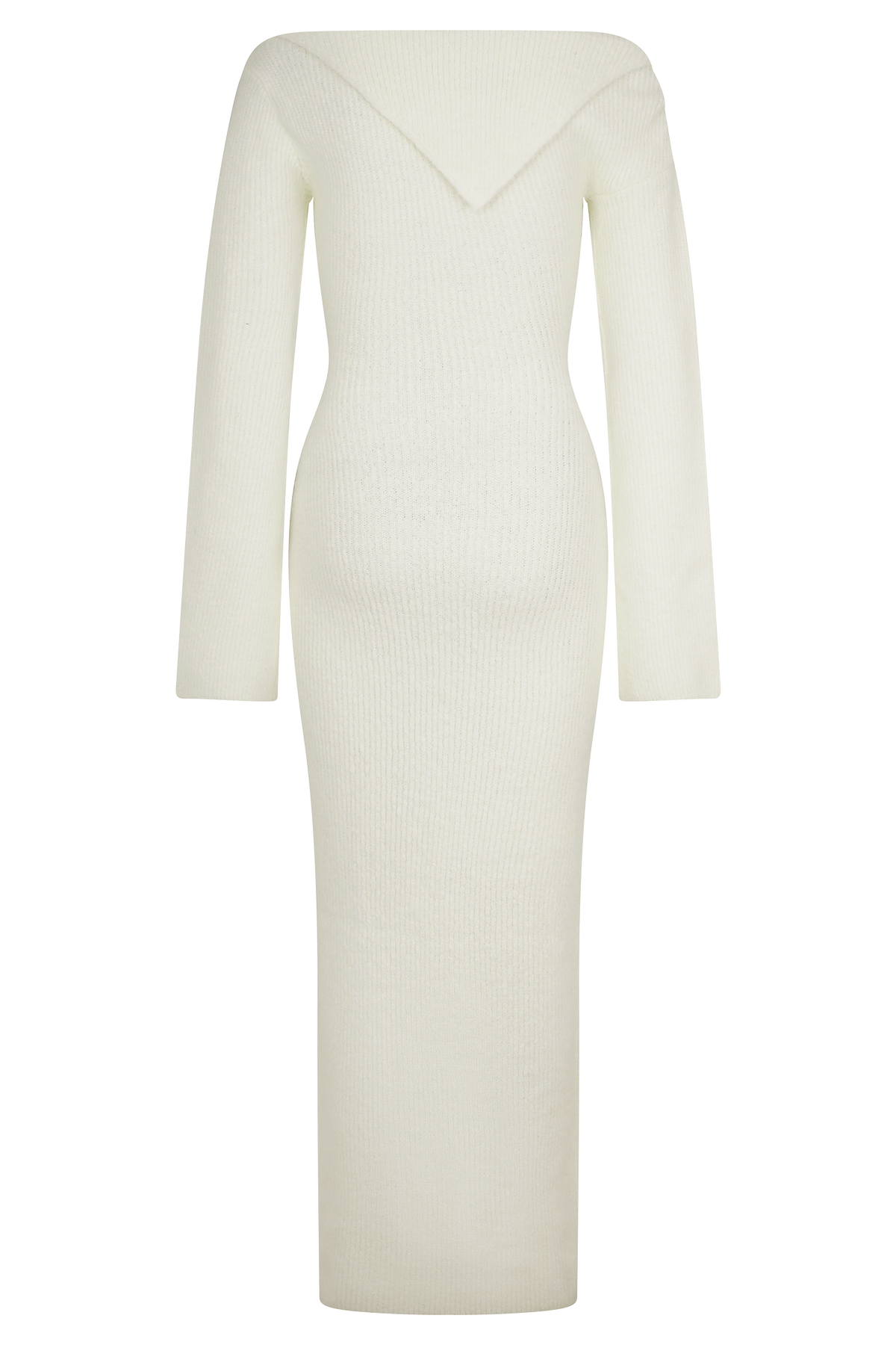 Magenta One Shoulder Fluffy Knit Midi Dress - Ivory #6