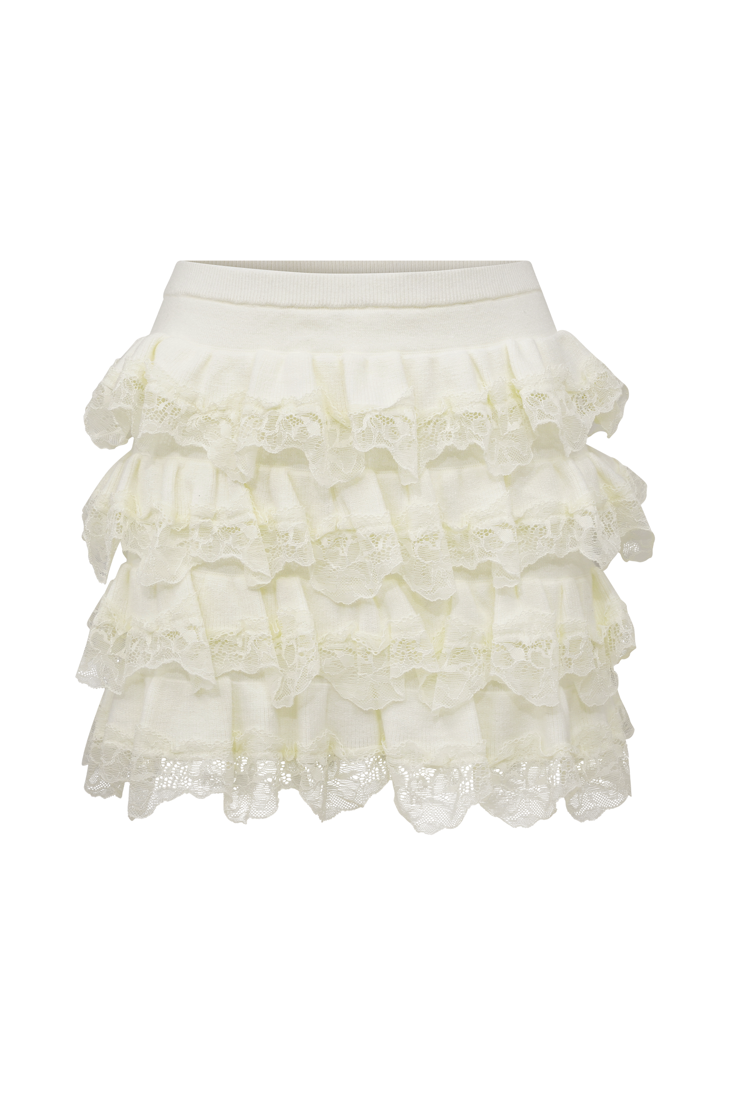 Margaret Lace Ruffle Mini Skort - Cream #9