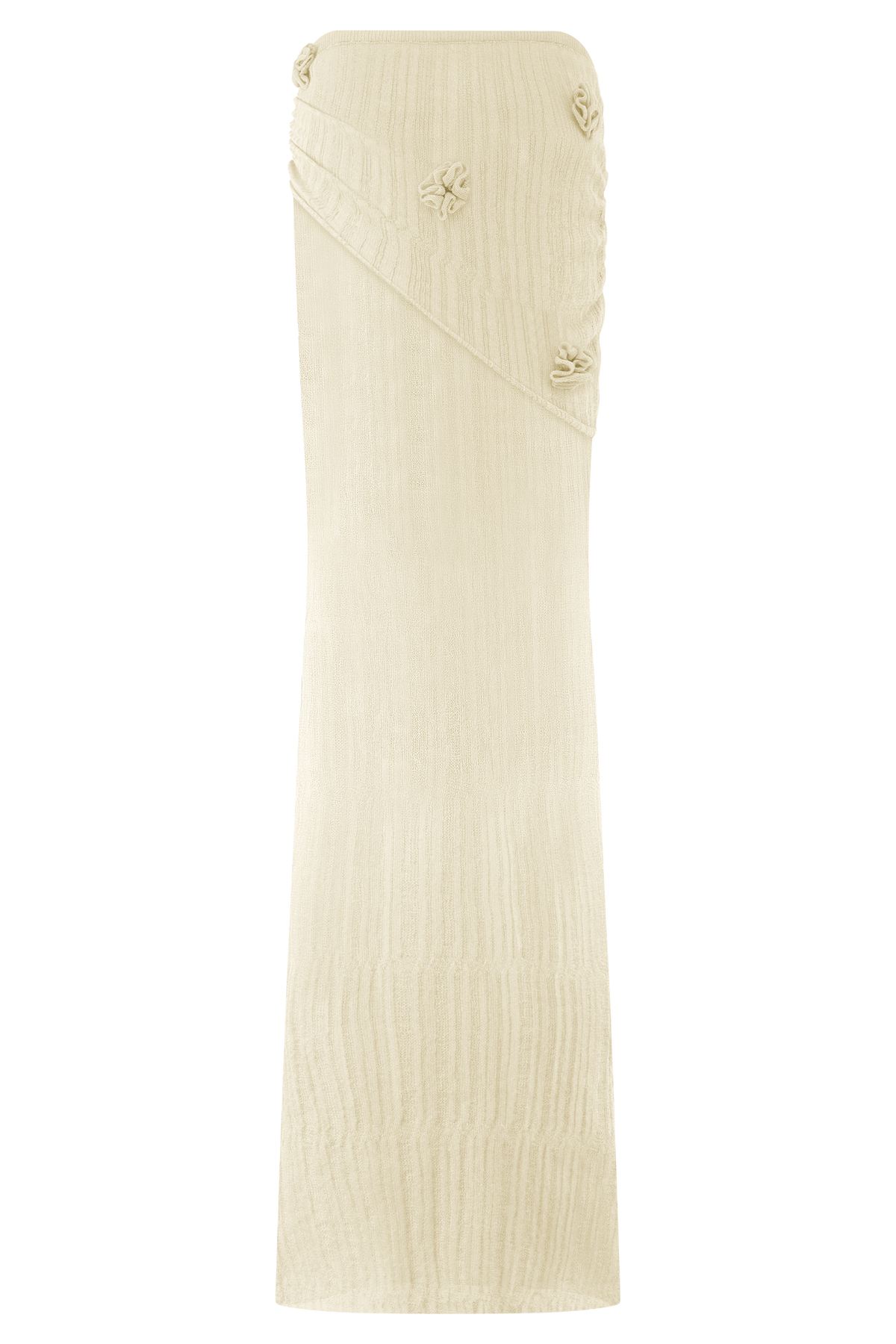 Orianna Orchid Knit Maxi Skirt - Ivory
