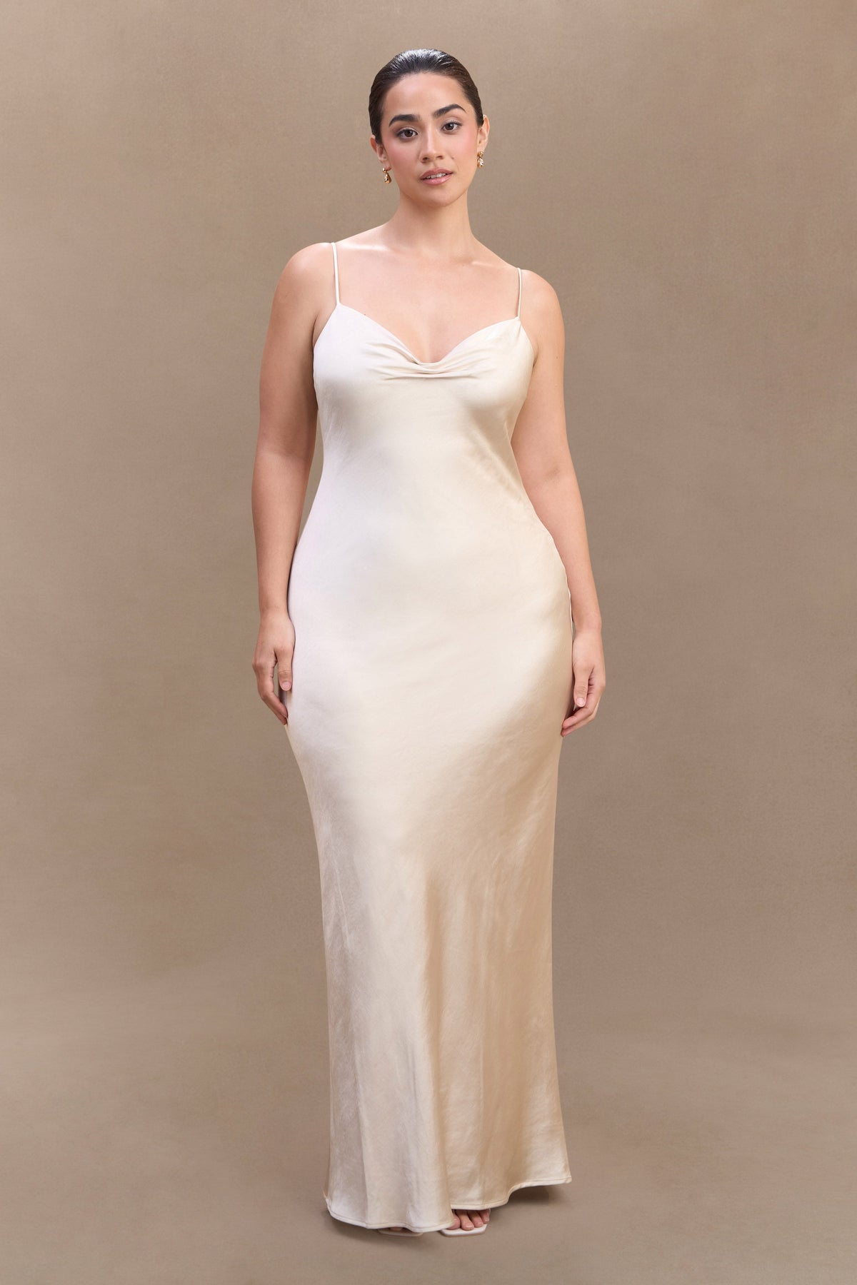Lilly Sweetheart Satin Maxi Dress - Blush Gold #4