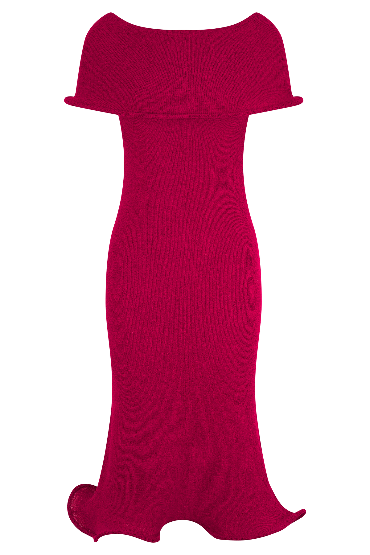 Molly Off Shoulder Knit Midi Dress - Raspberry #5