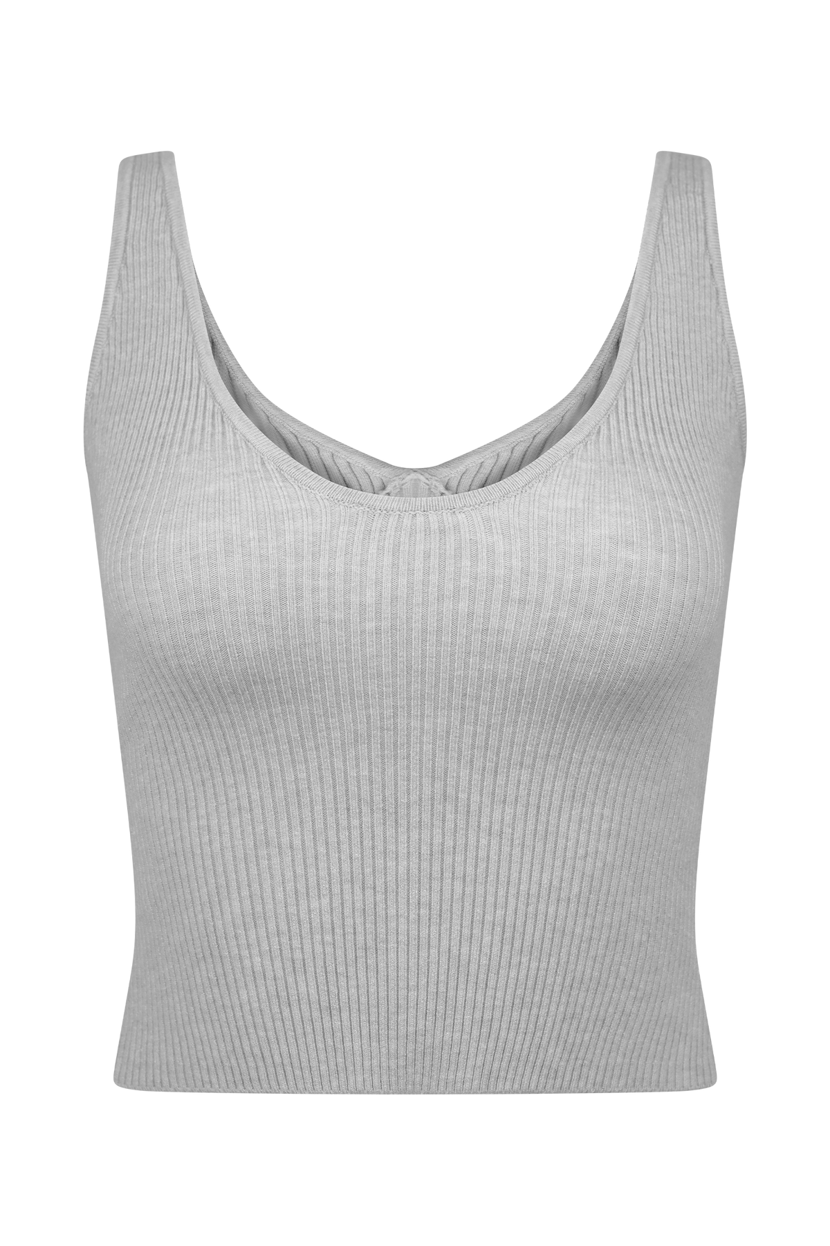 Natalya Ribbed Knit Cami Top - Heather Grey Marle #10
