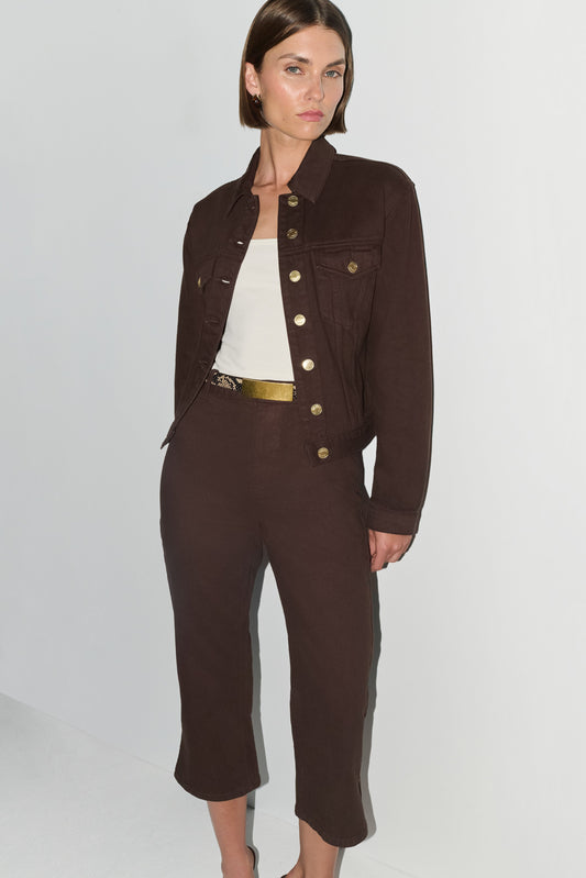 Mary Denim Capris - Chocolate