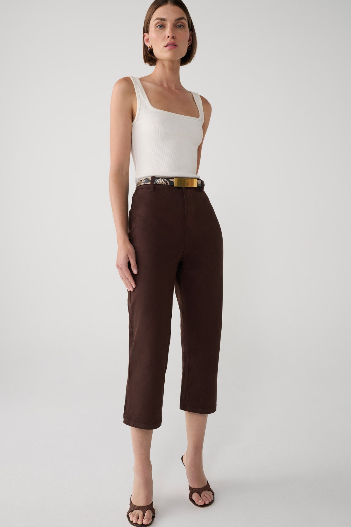 Mary Denim Capris - Chocolate #6