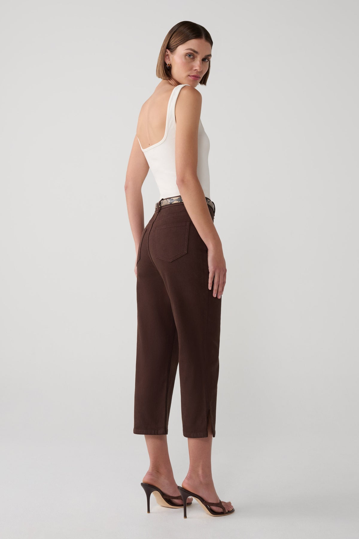 Mary Denim Capris - Chocolate #4