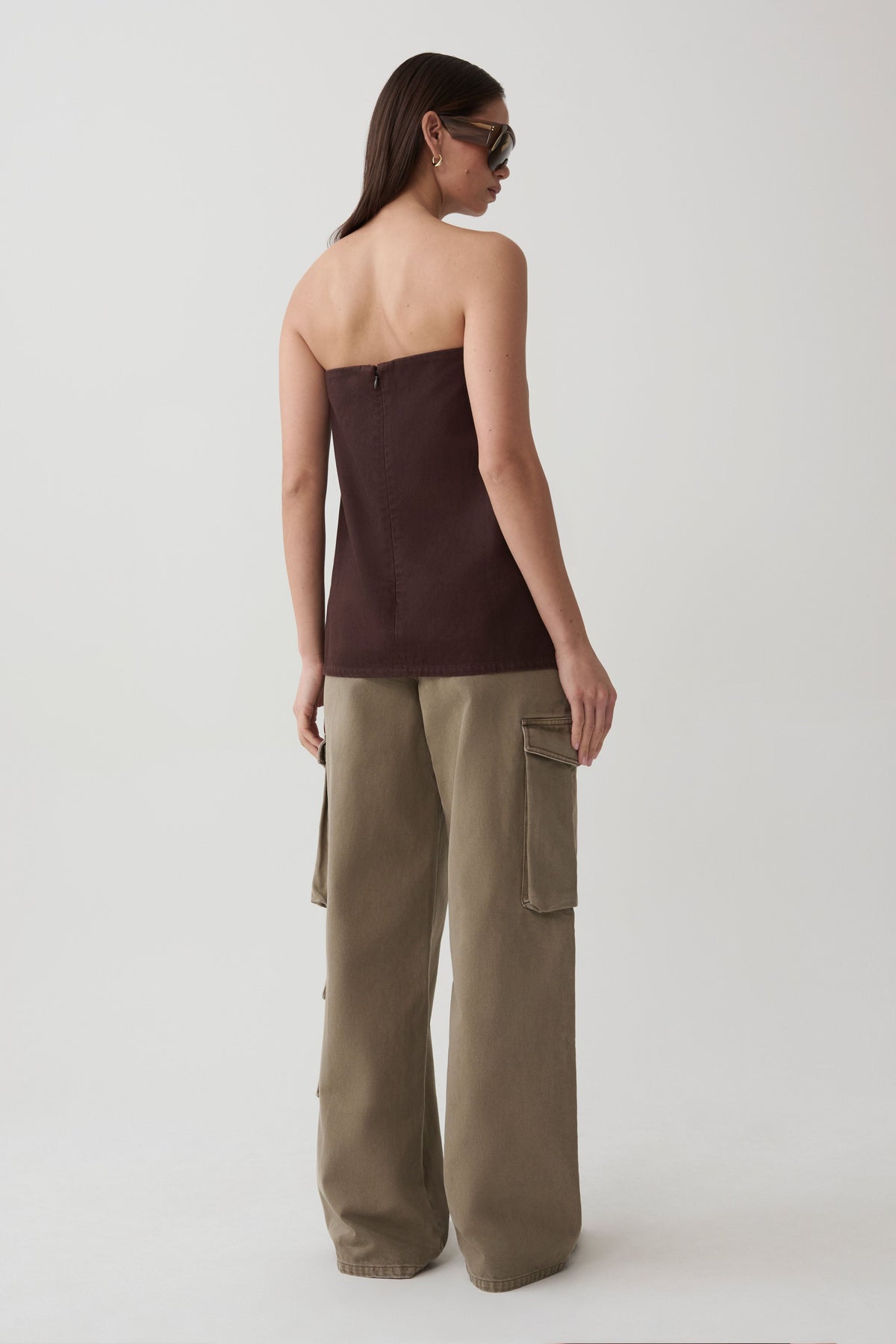 Shanice Twill Denim Cargo Pants - Washed Olive #2