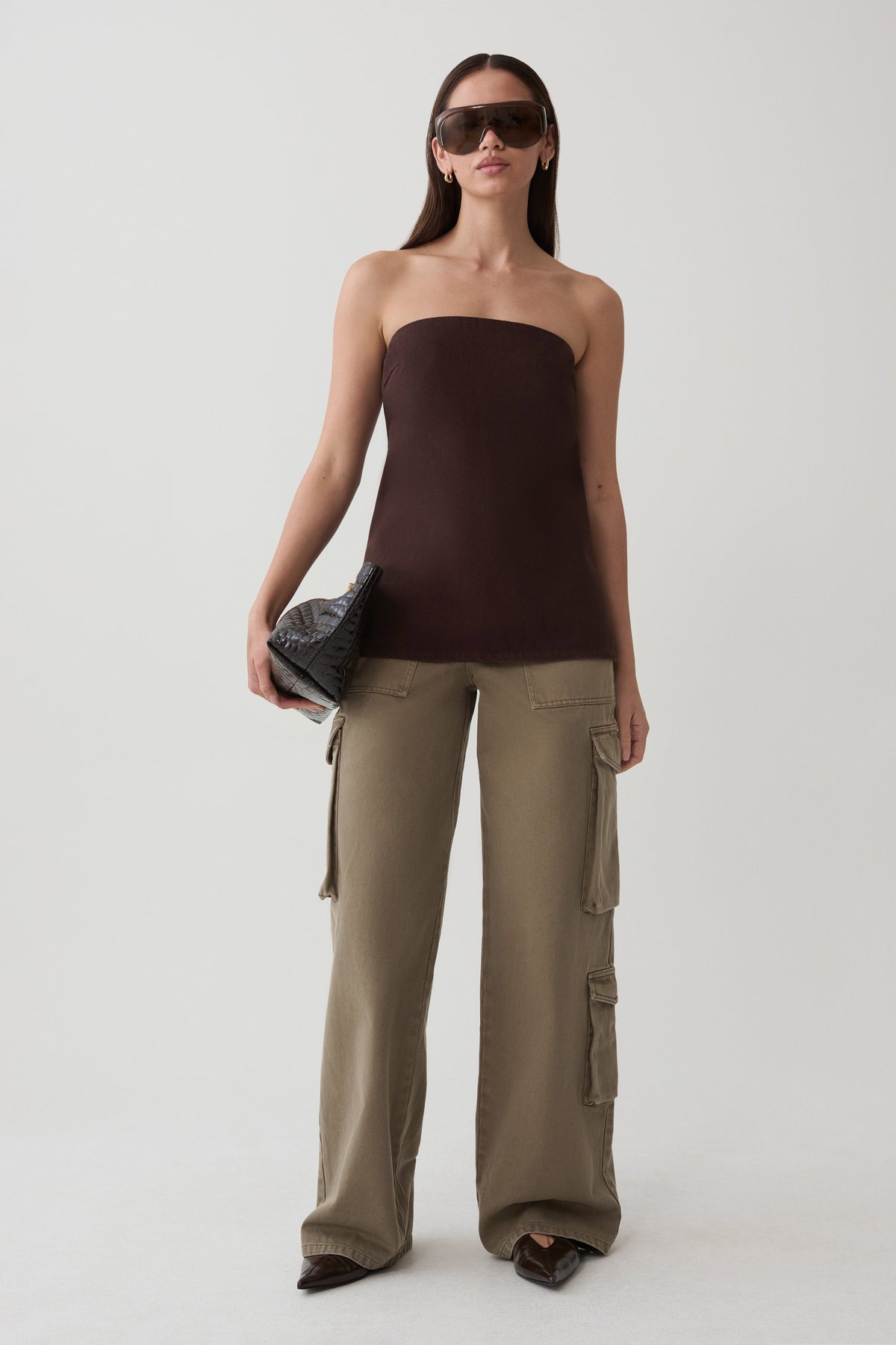 Shanice Twill Denim Cargo Pants - Washed Olive #6