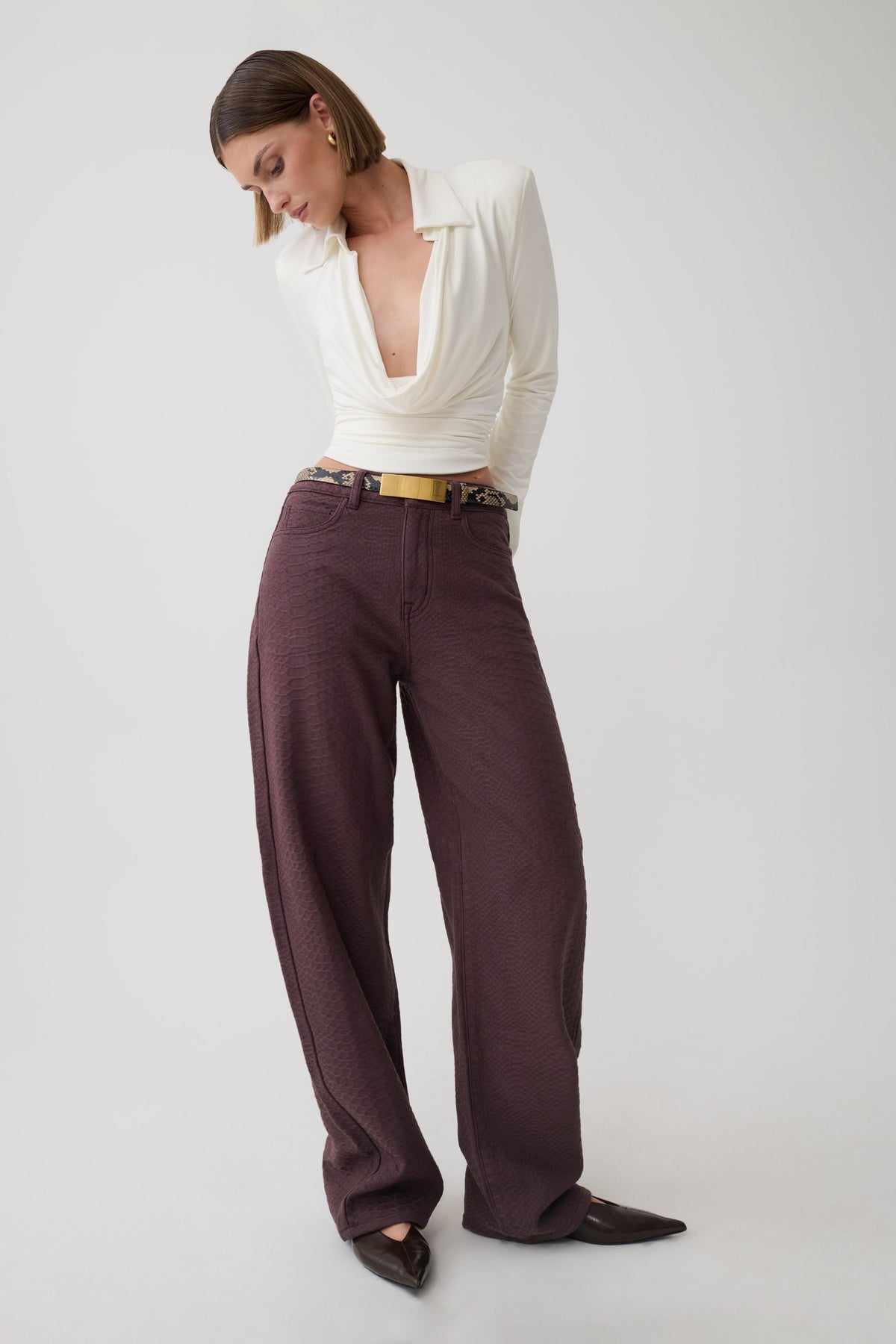 Bronte Straight Leg Denim Jeans - Chocolate Snake #6