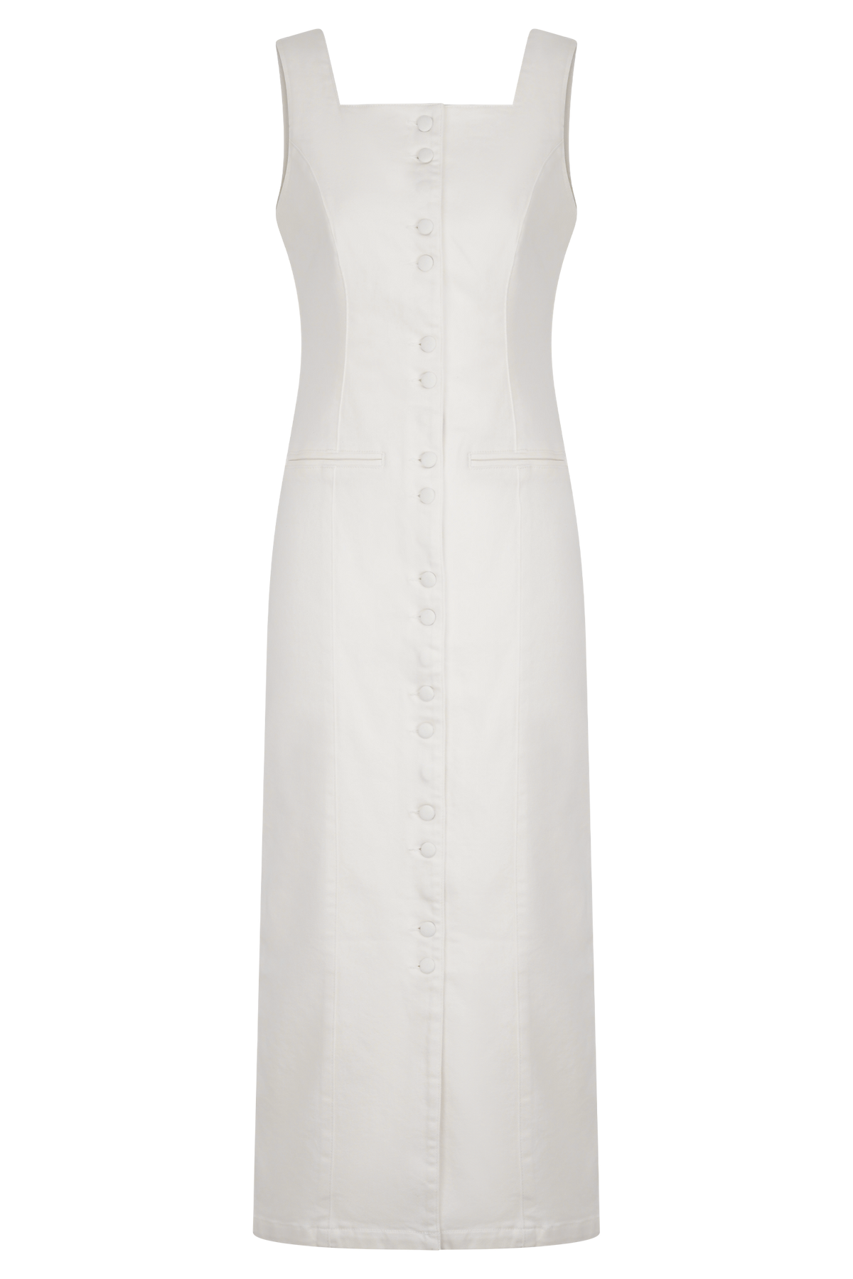 Reyna Denim Midi Dress - White #8