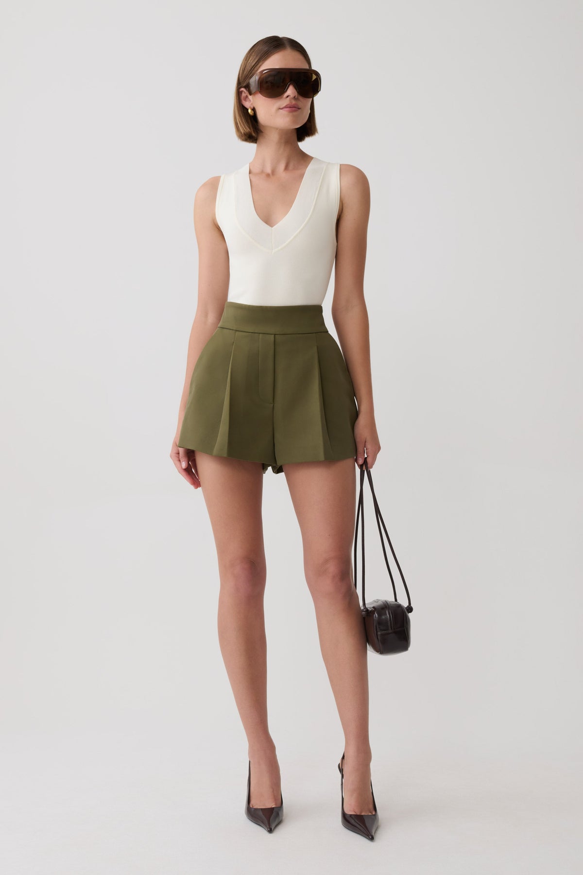 Alden High Waisted Short - Olive #4