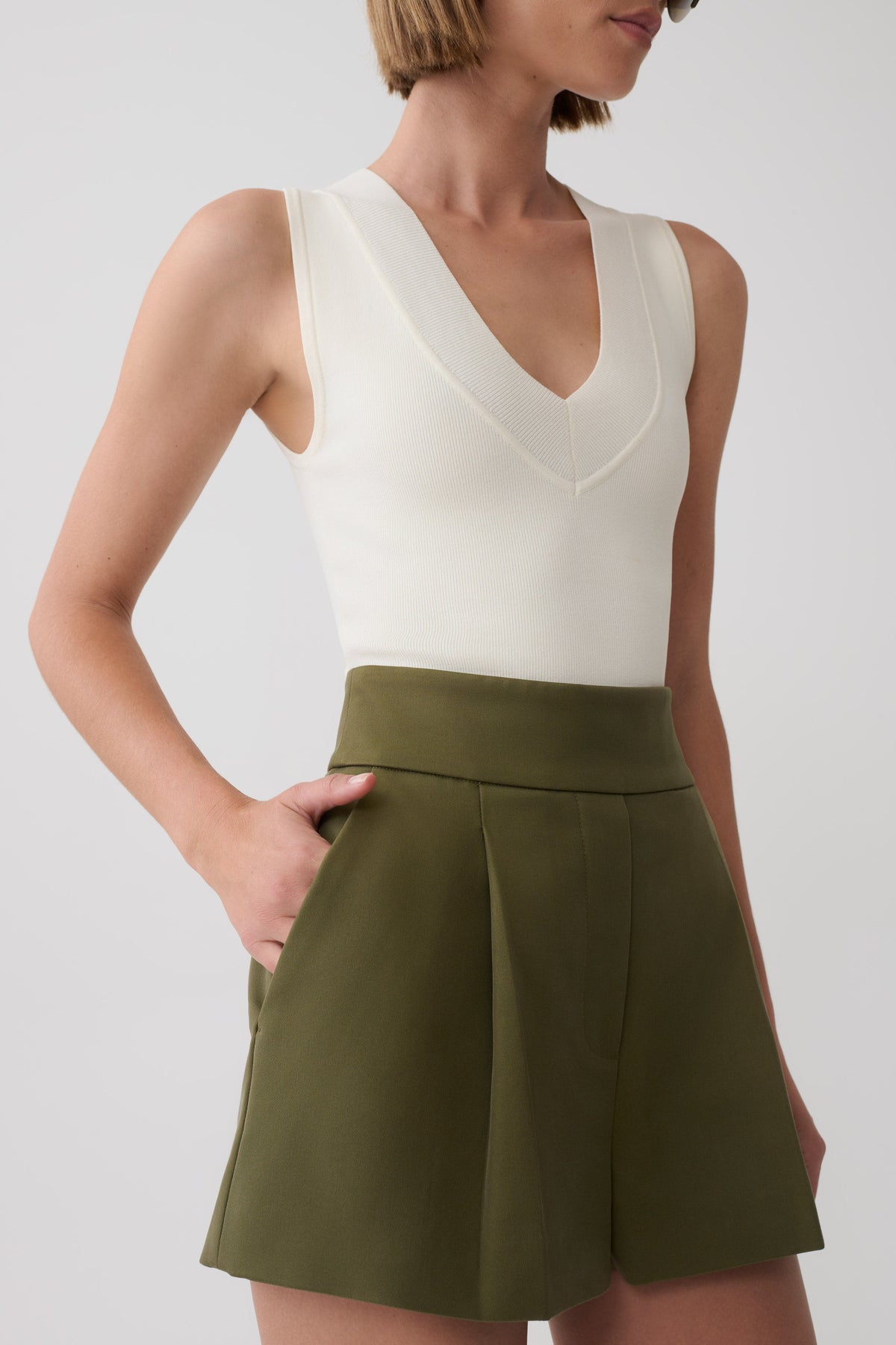 Alden High Waisted Short - Olive #3