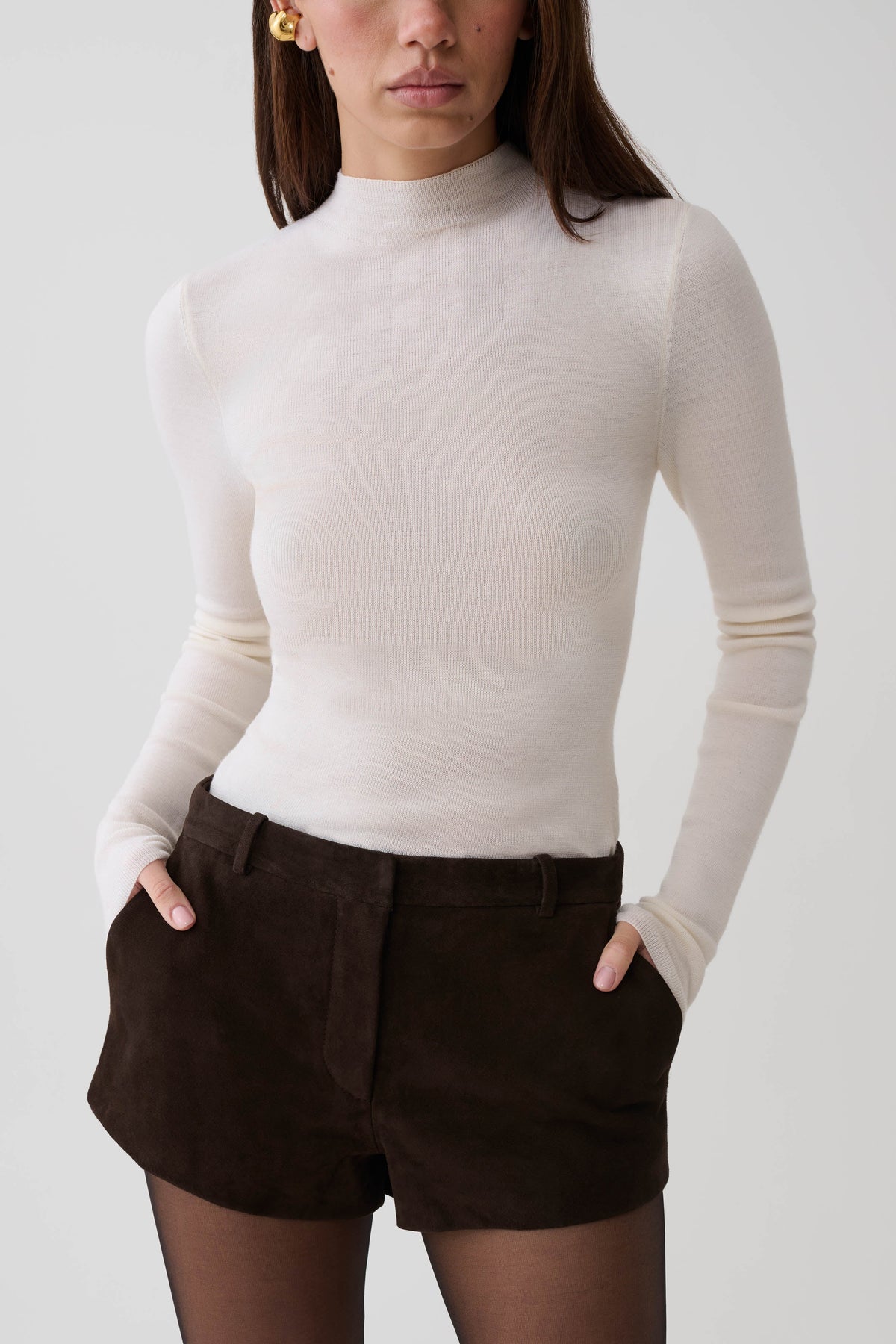 Nicky Suede Micro Shorts - Dark Chocolate